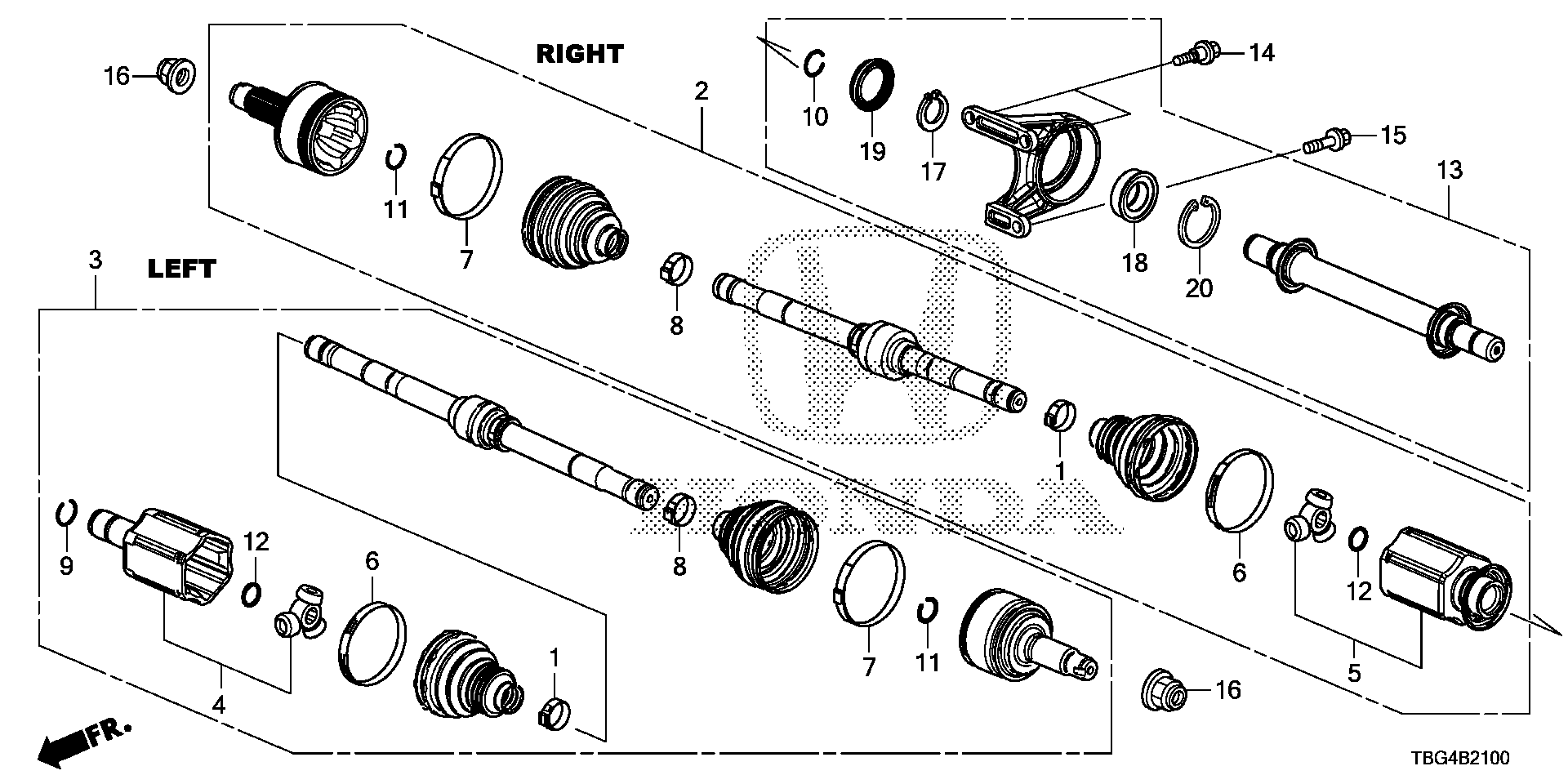 Diagram DRIVESHAFT@HALF SHAFT (1.5L) for your 2023 Honda Odyssey   