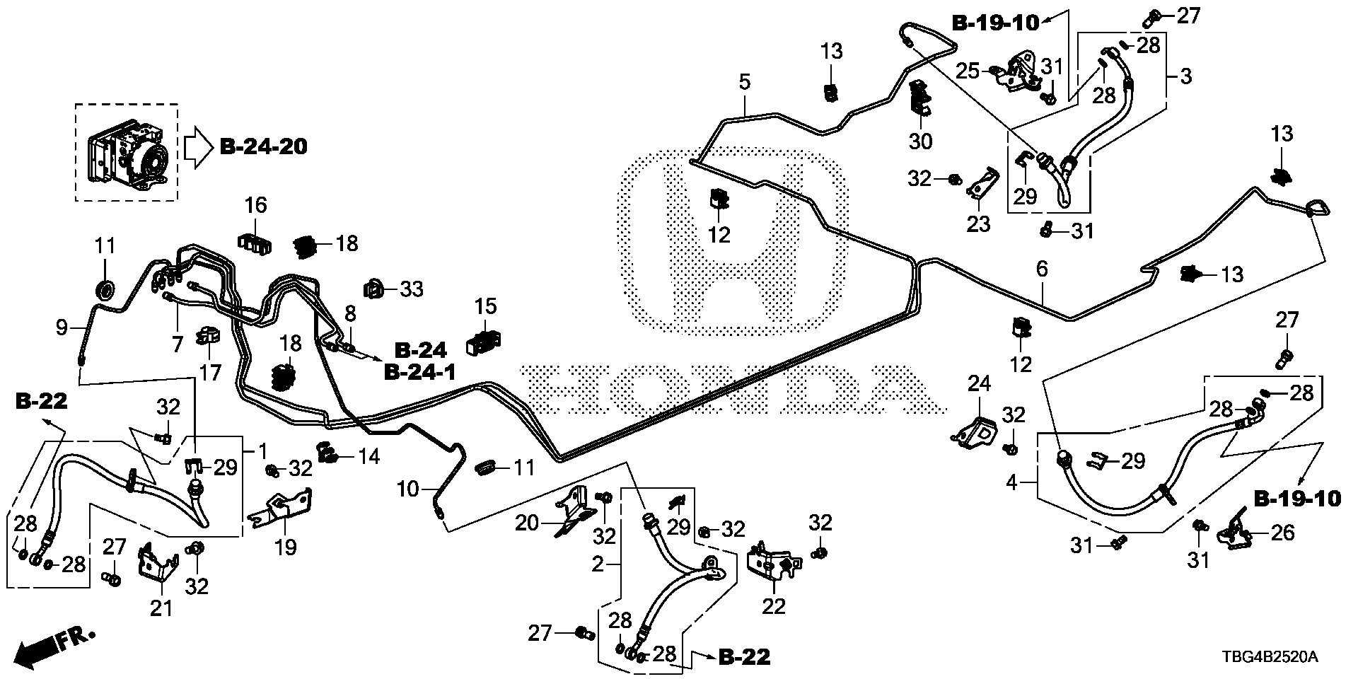 Diagram BRAKE LINES (VSA) (1) for your 1980 Honda Civic Hatchback   