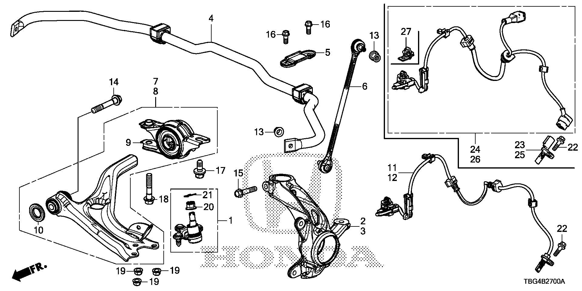 Diagram KNUCKLE for your Honda Civic  