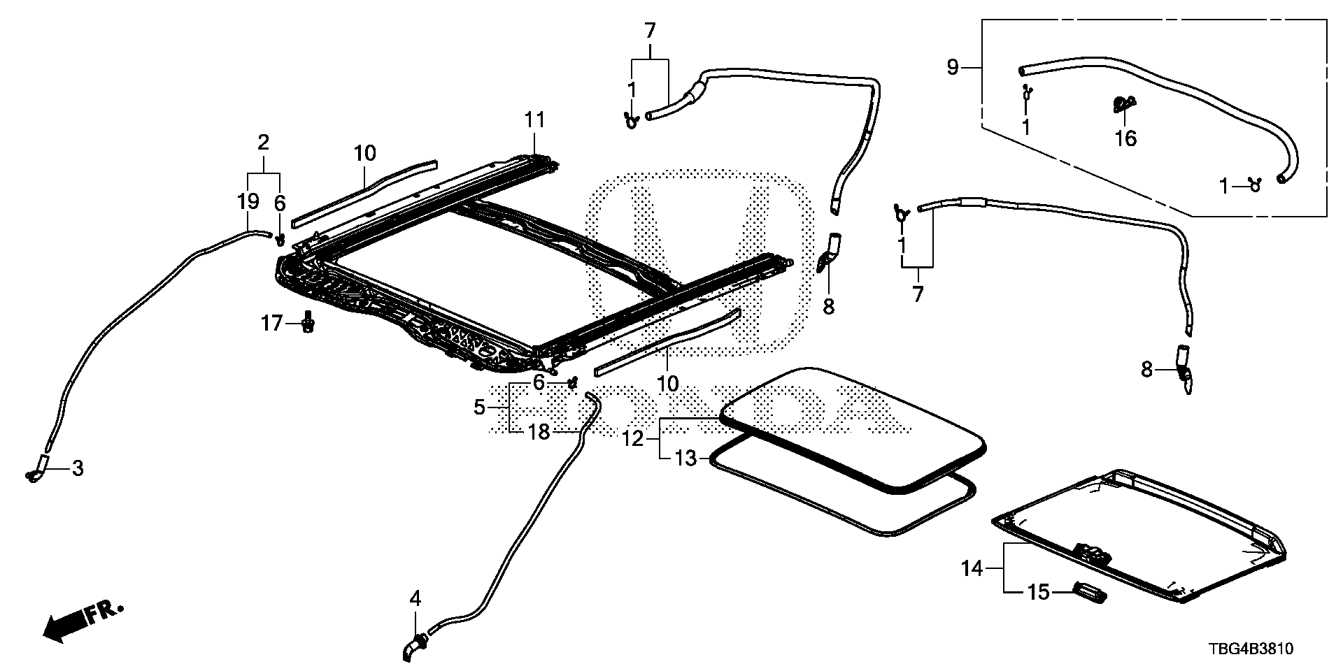 Diagram SLIDING ROOF for your 2008 Honda Accord Coupe   