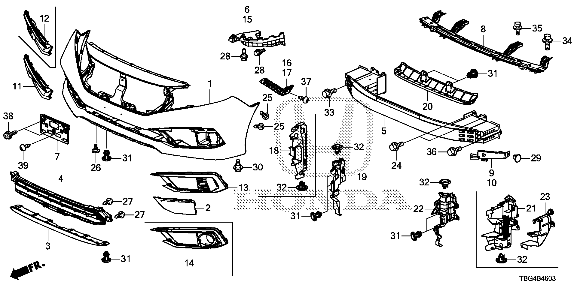 Diagram FRONT BUMPER (4) for your Honda Civic  