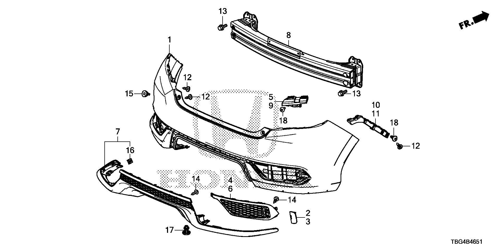 Honda Civic Coupe Garnish, L. Rr. Bumper Side. Rear, Body - 71508-tbg 