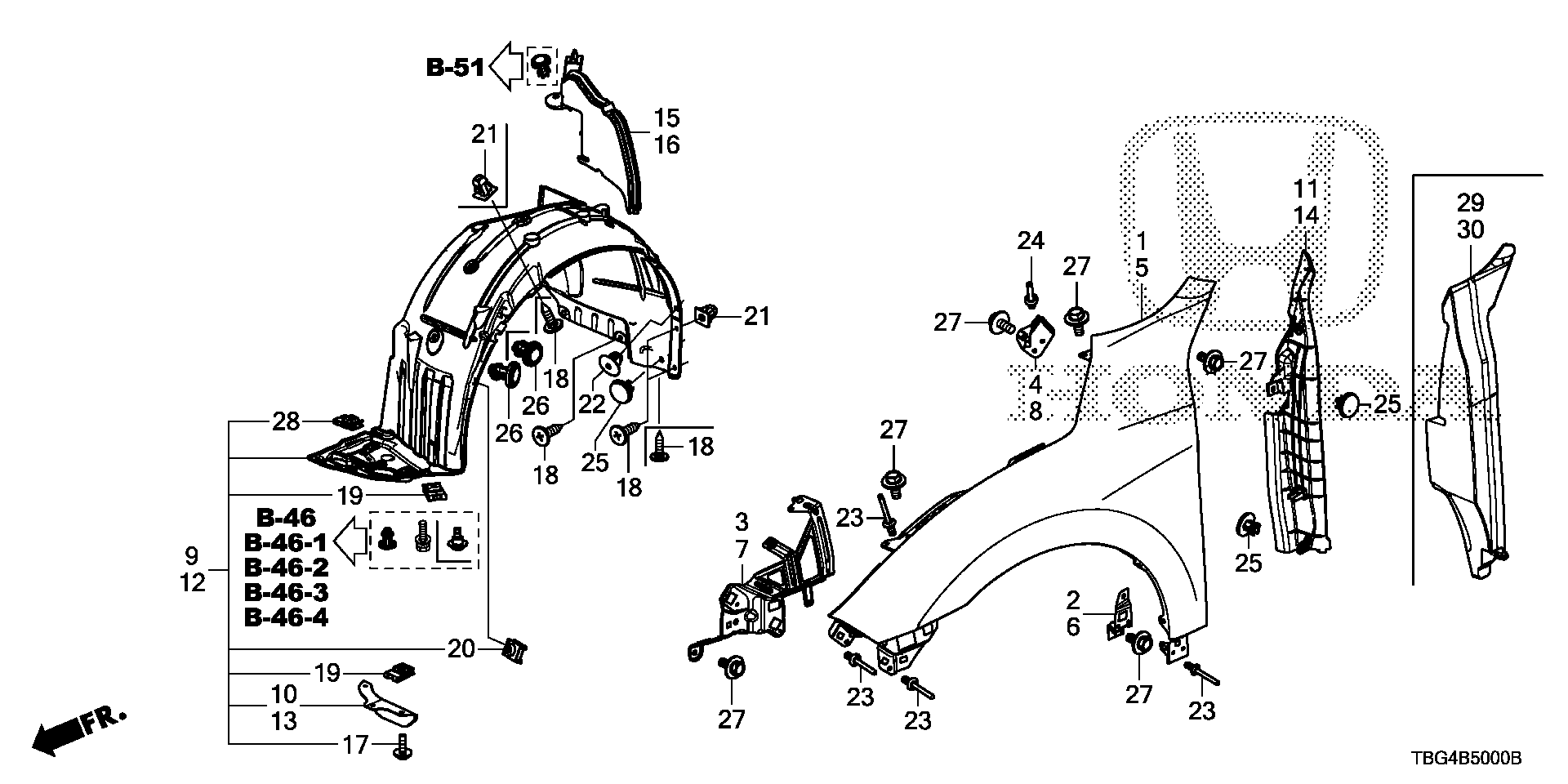 Diagram FRONT FENDERS for your 2017 Honda Civic Coupe 2.0L i-VTEC MT LX 