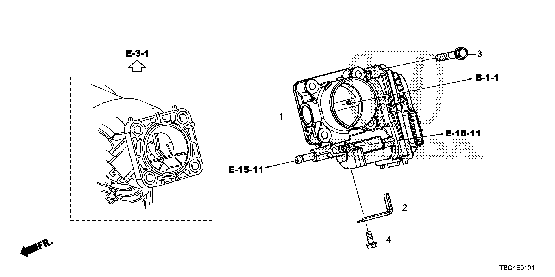 Full size assembly image of THROTTLE BODY (2.0L) (1/1)