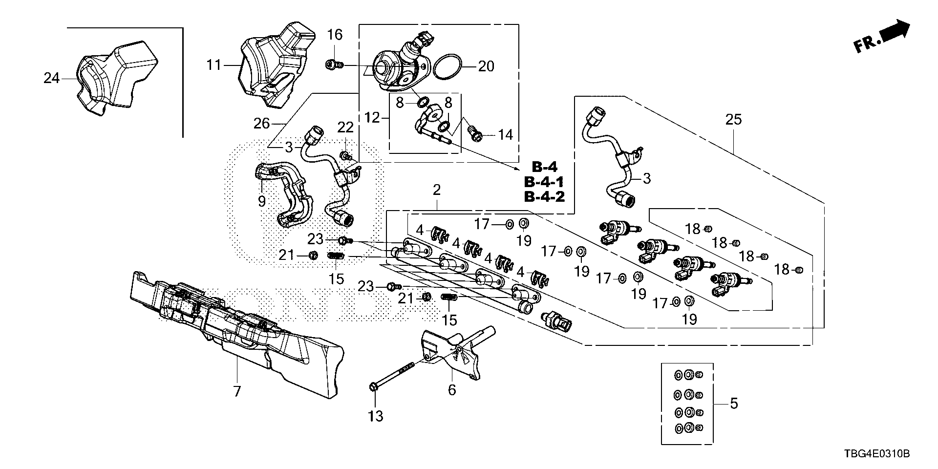 Diagram FUEL INJECTOR (1.5L) for your Honda Civic Coupe  