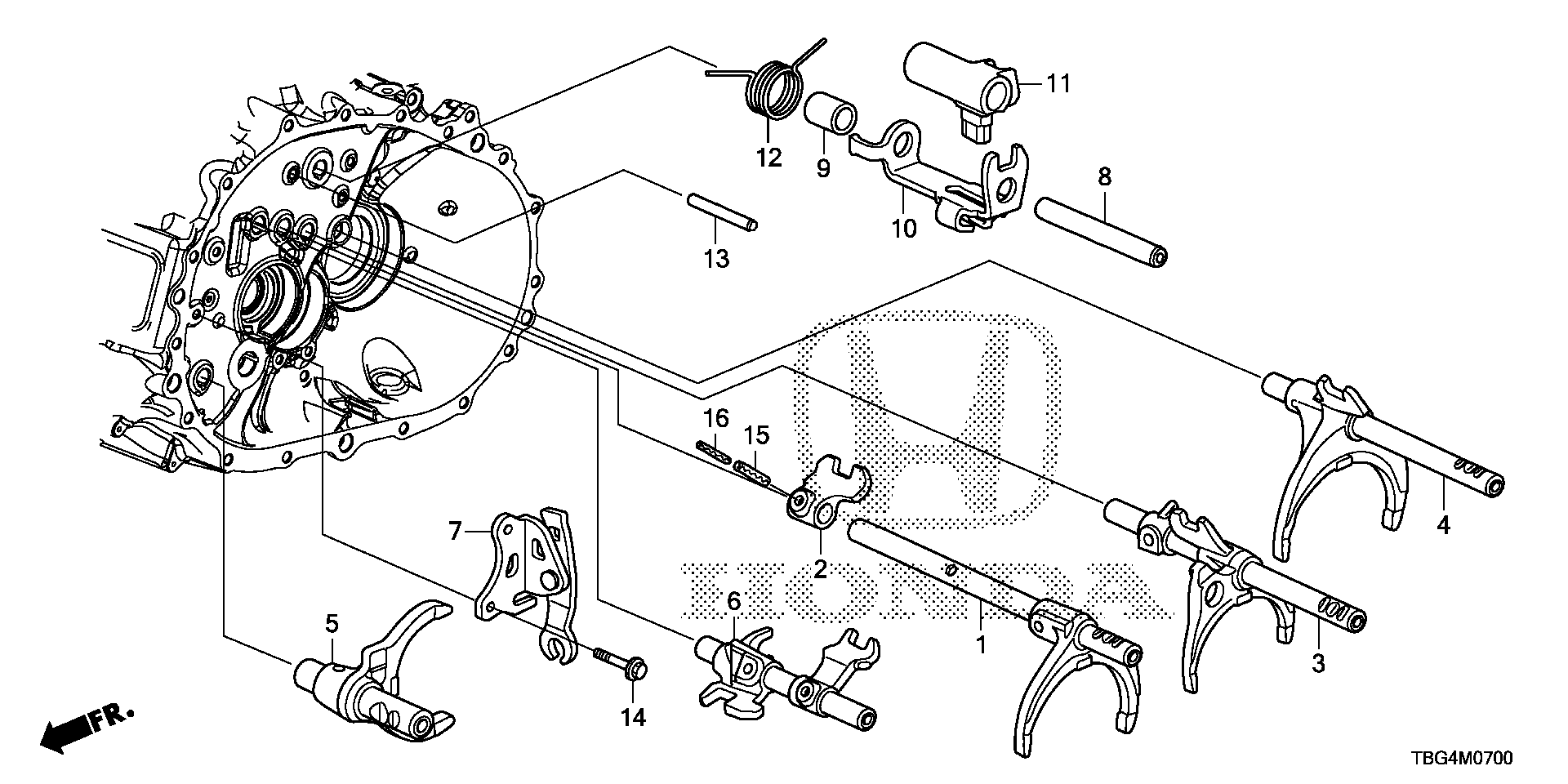 Diagram SHIFT FORK@SHIFT HOLDER for your 2000 Honda Accord Coupe   