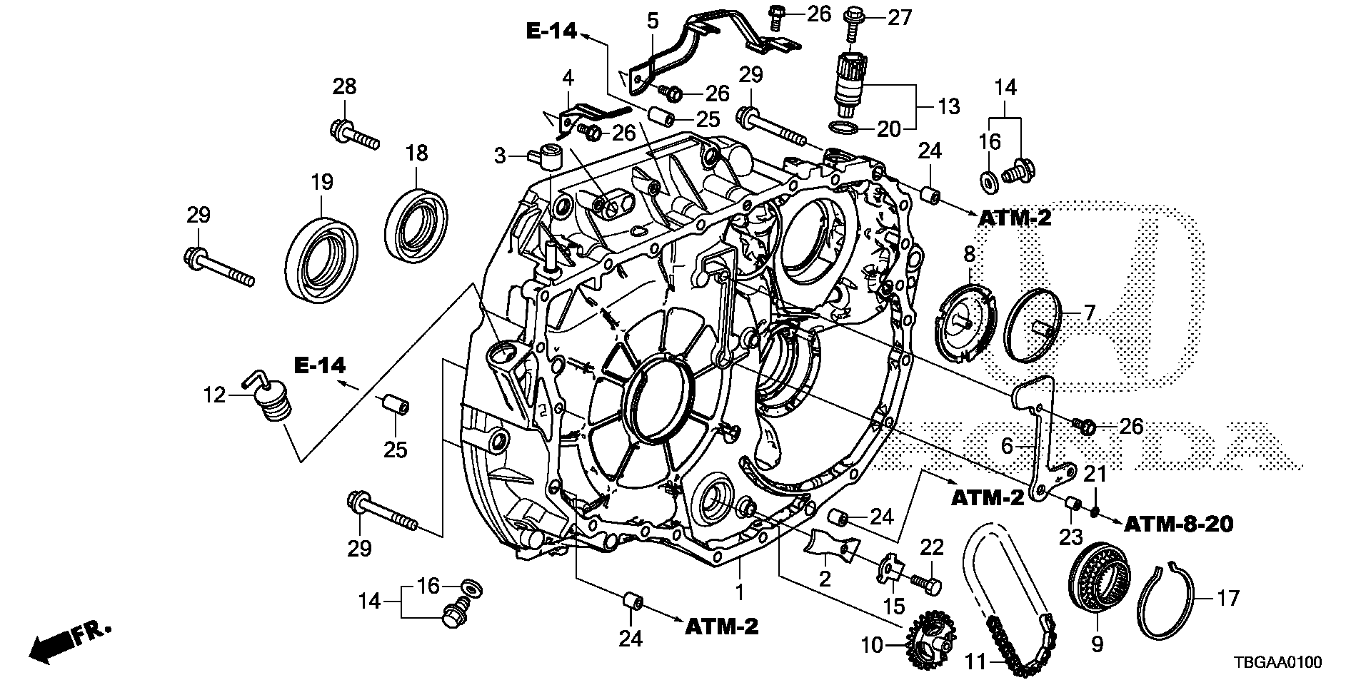 Diagram TORQUE CONVERTER CASE (1.5L) for your 2006 Honda CR-V   