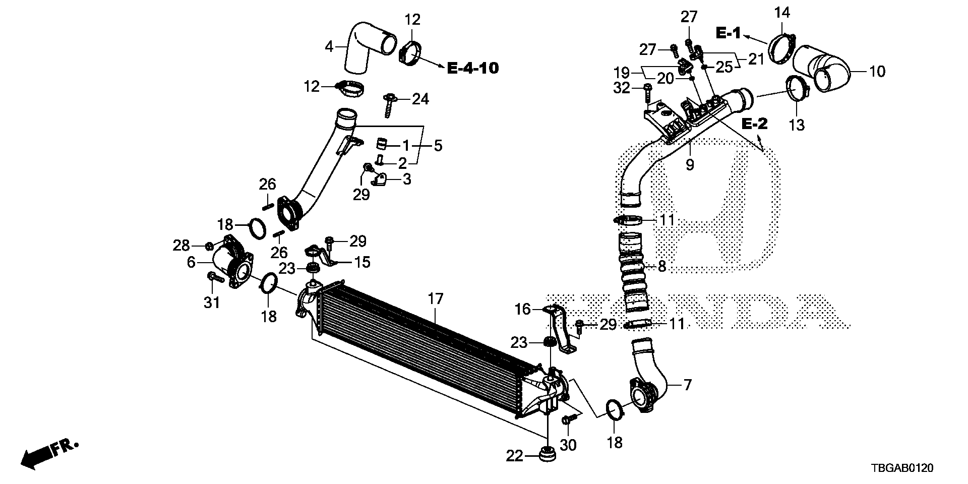 Diagram INTERCOOLER for your Honda Civic Coupe  