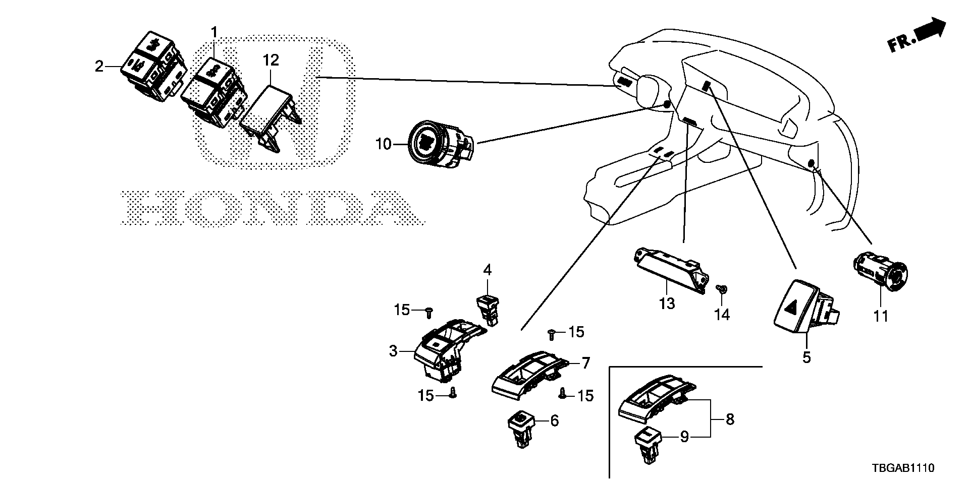 Diagram SWITCH for your Honda Civic Coupe  