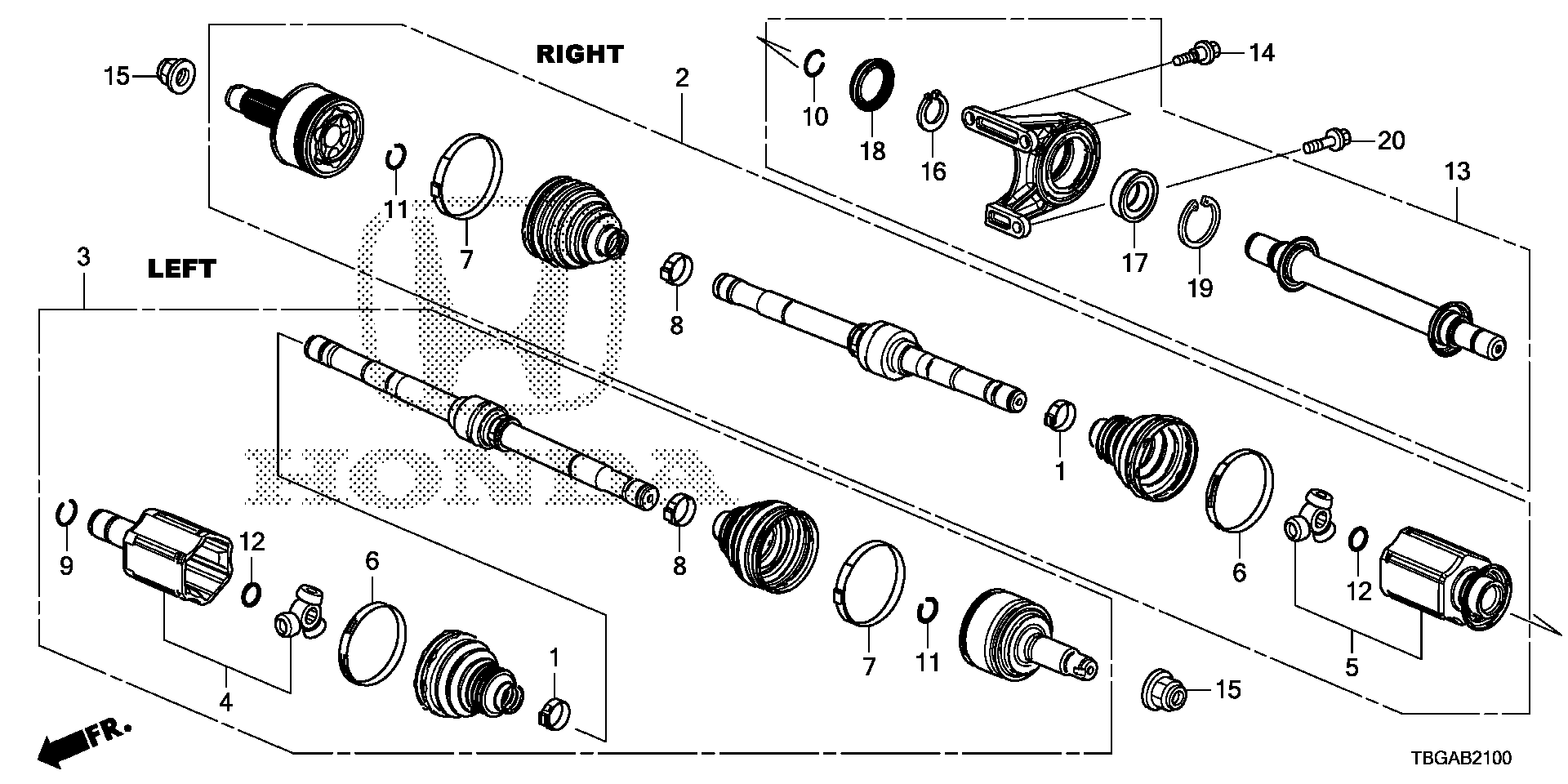 Diagram DRIVESHAFT@HALF SHAFT (1.5L) for your 2023 Honda Odyssey   