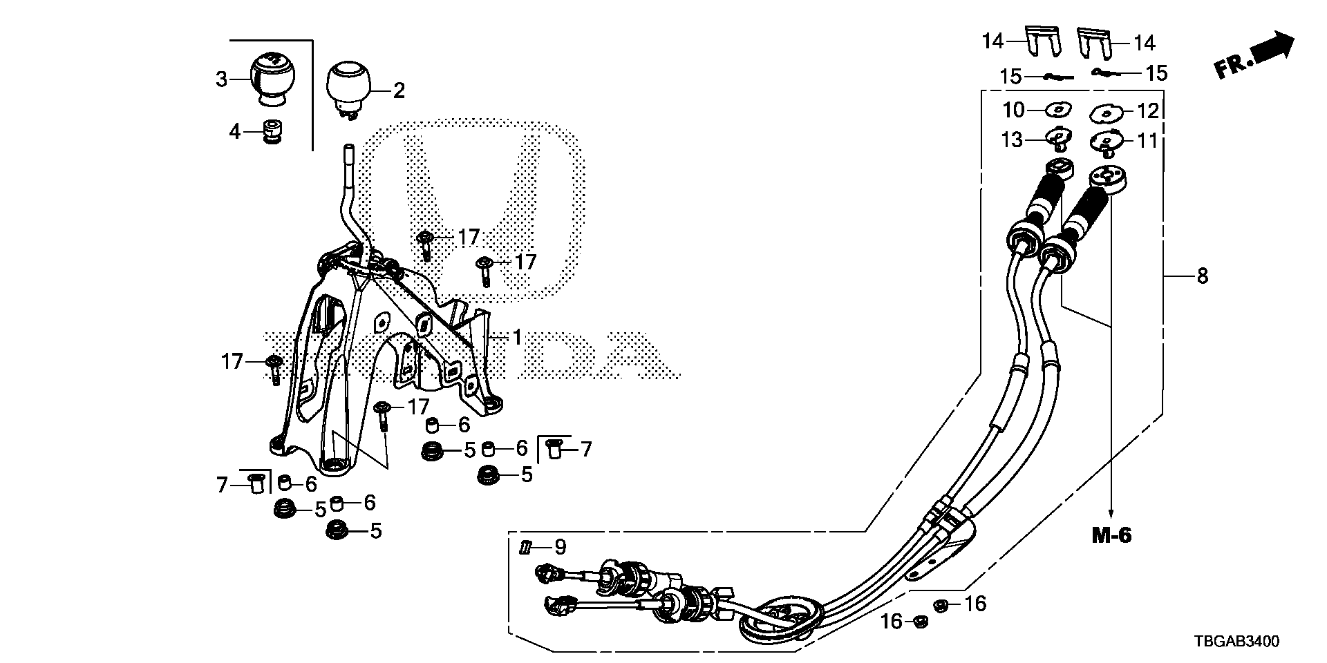 Diagram SHIFT LEVER for your Honda