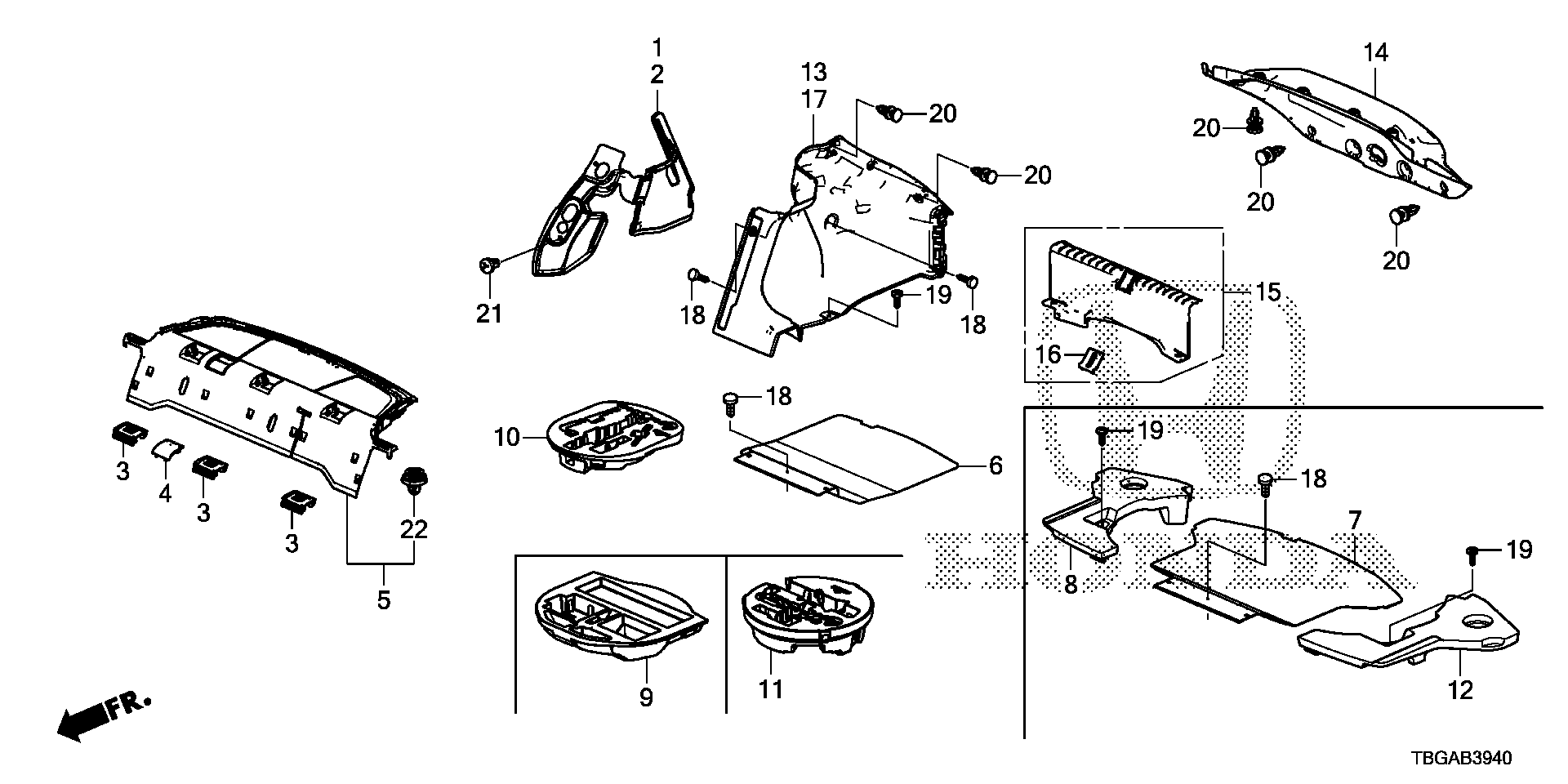 Full size assembly image of REAR TRAY@TRUNK LINING (1/1)
