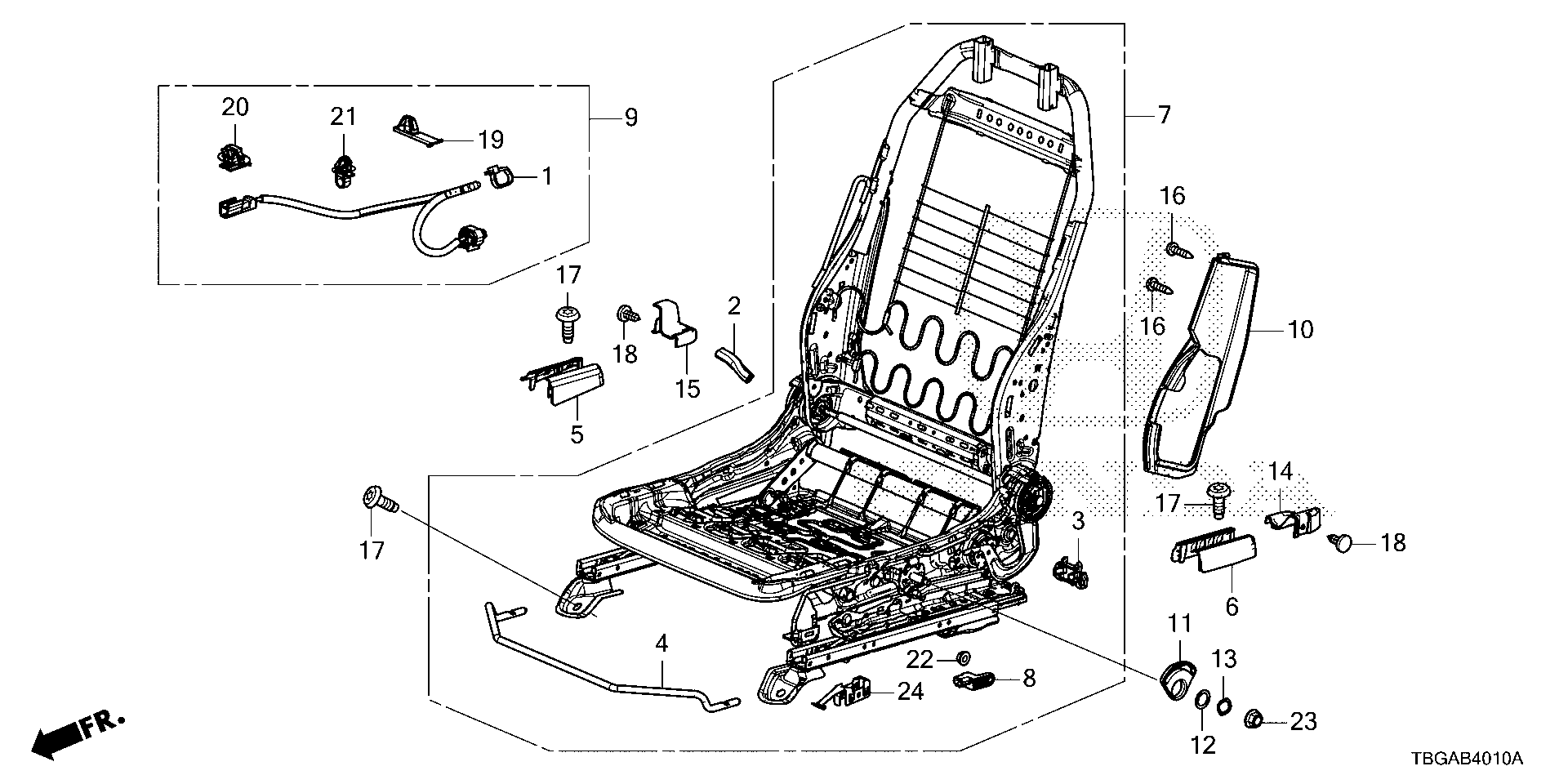 Full size assembly image of FRONT SEAT COMPONENTS (L.) (1) (1/1)