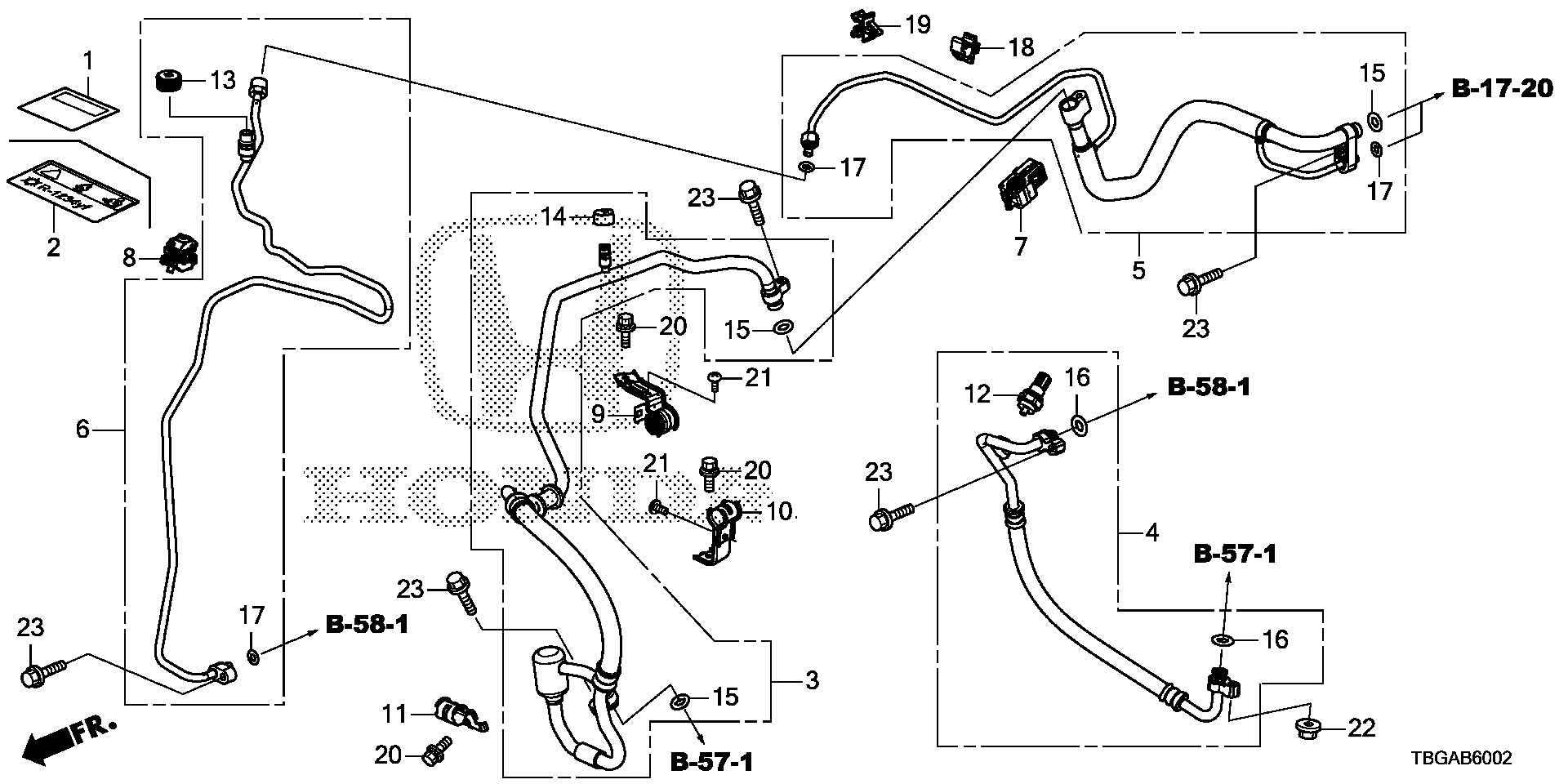 Diagram AIR CONDITIONER (HOSES/PIPES) (2.0L) for your 2023 Honda Civic   