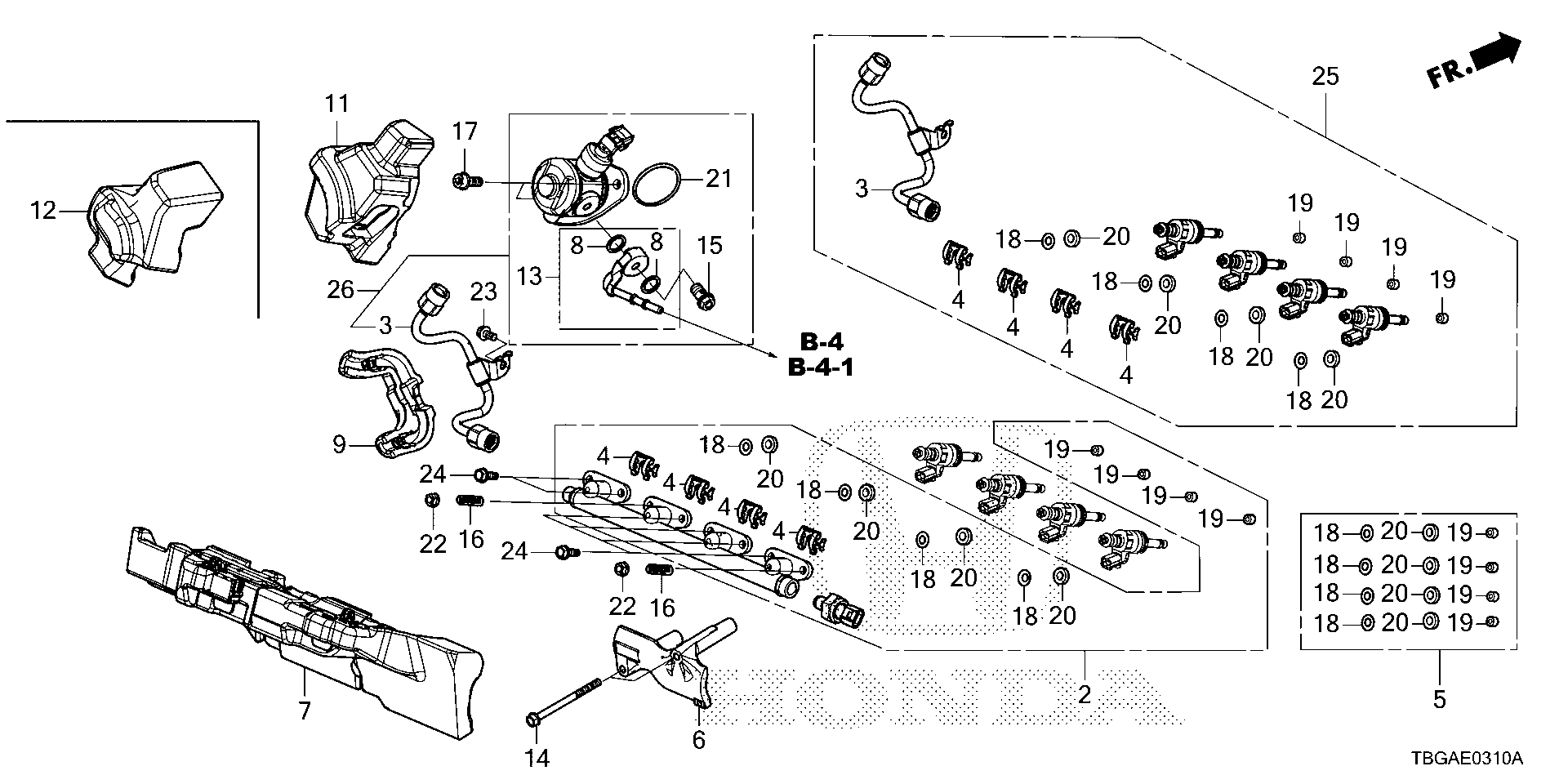 Diagram FUEL INJECTOR (1.5L) for your Honda Civic Coupe  