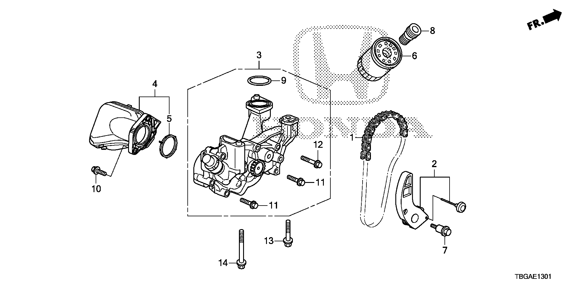 Diagram OIL PUMP (2.0L) for your 1996 Honda Civic Hatchback   