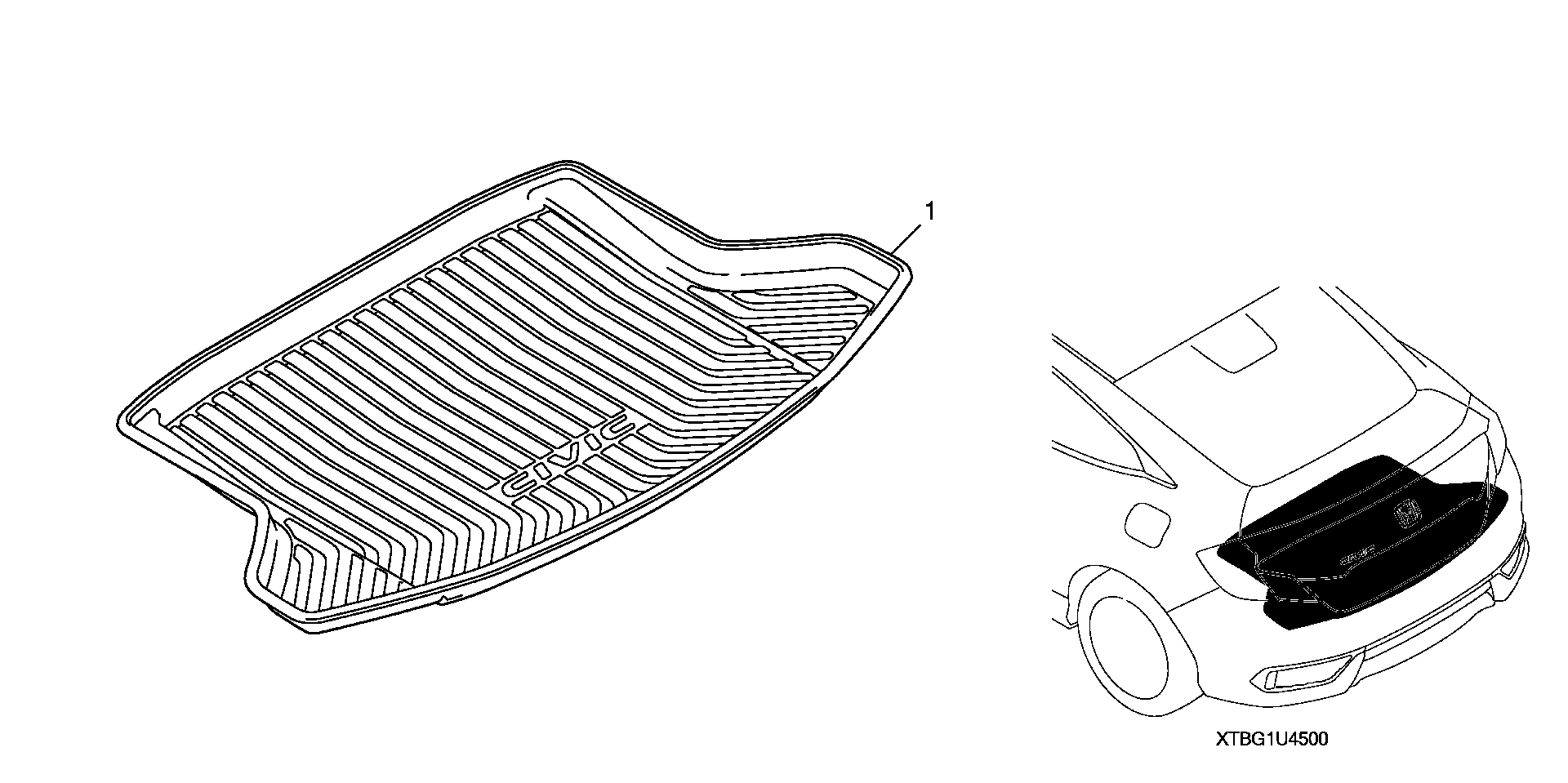 Full size assembly image of TRUNK TRAY (2D) (1/1)