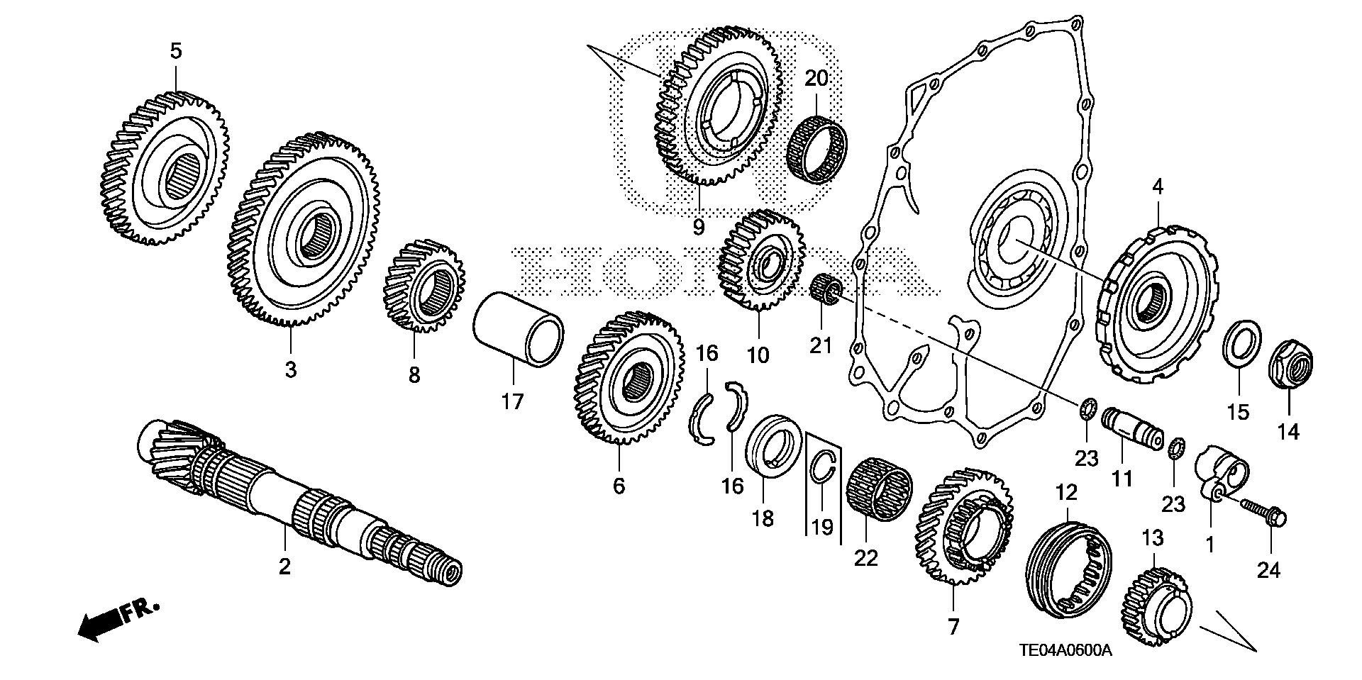 Diagram COUNTERSHAFT (L4) for your 2008 Honda Accord Coupe   