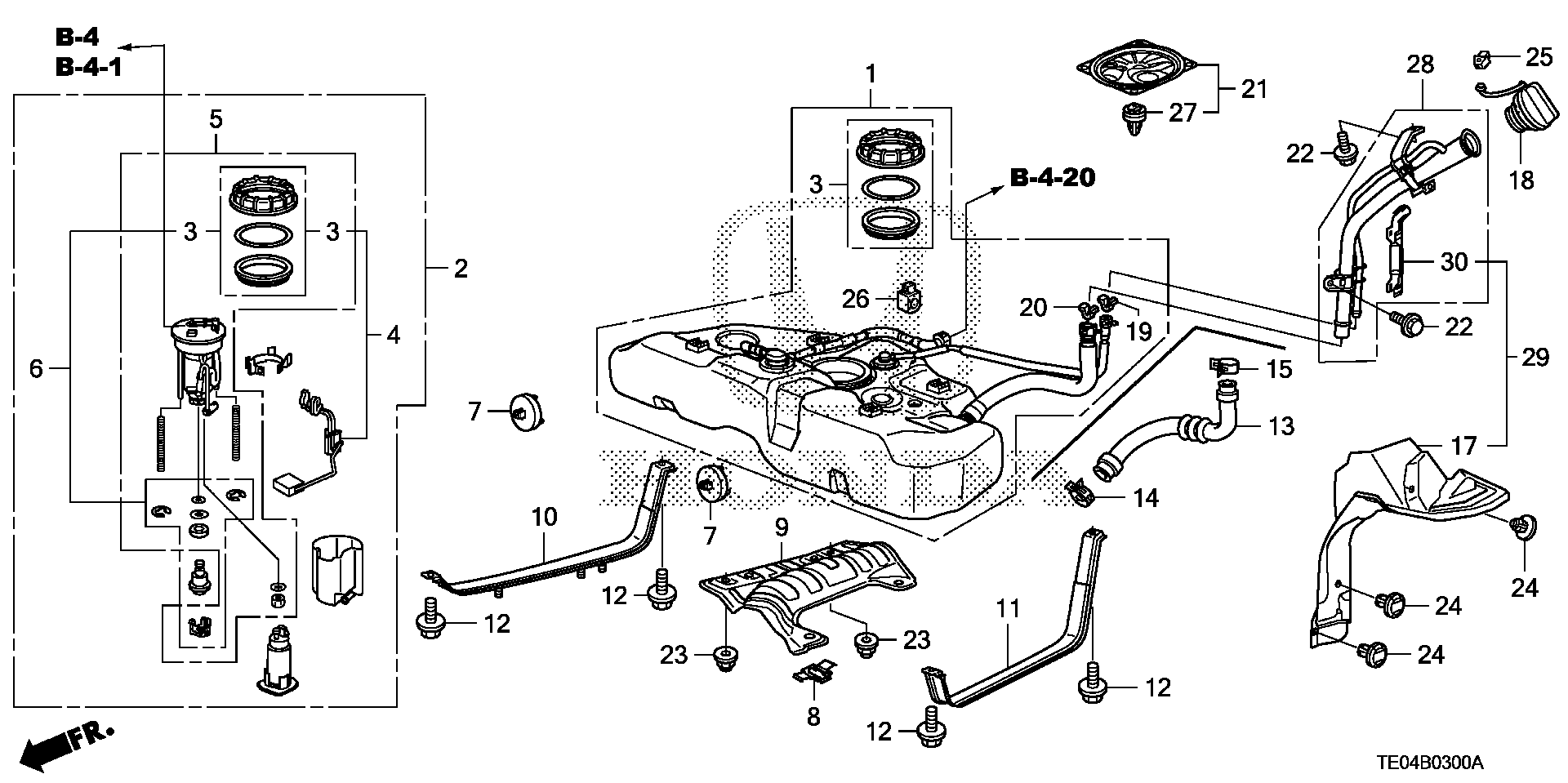 Diagram FUEL TANK for your 2023 Honda Pilot   