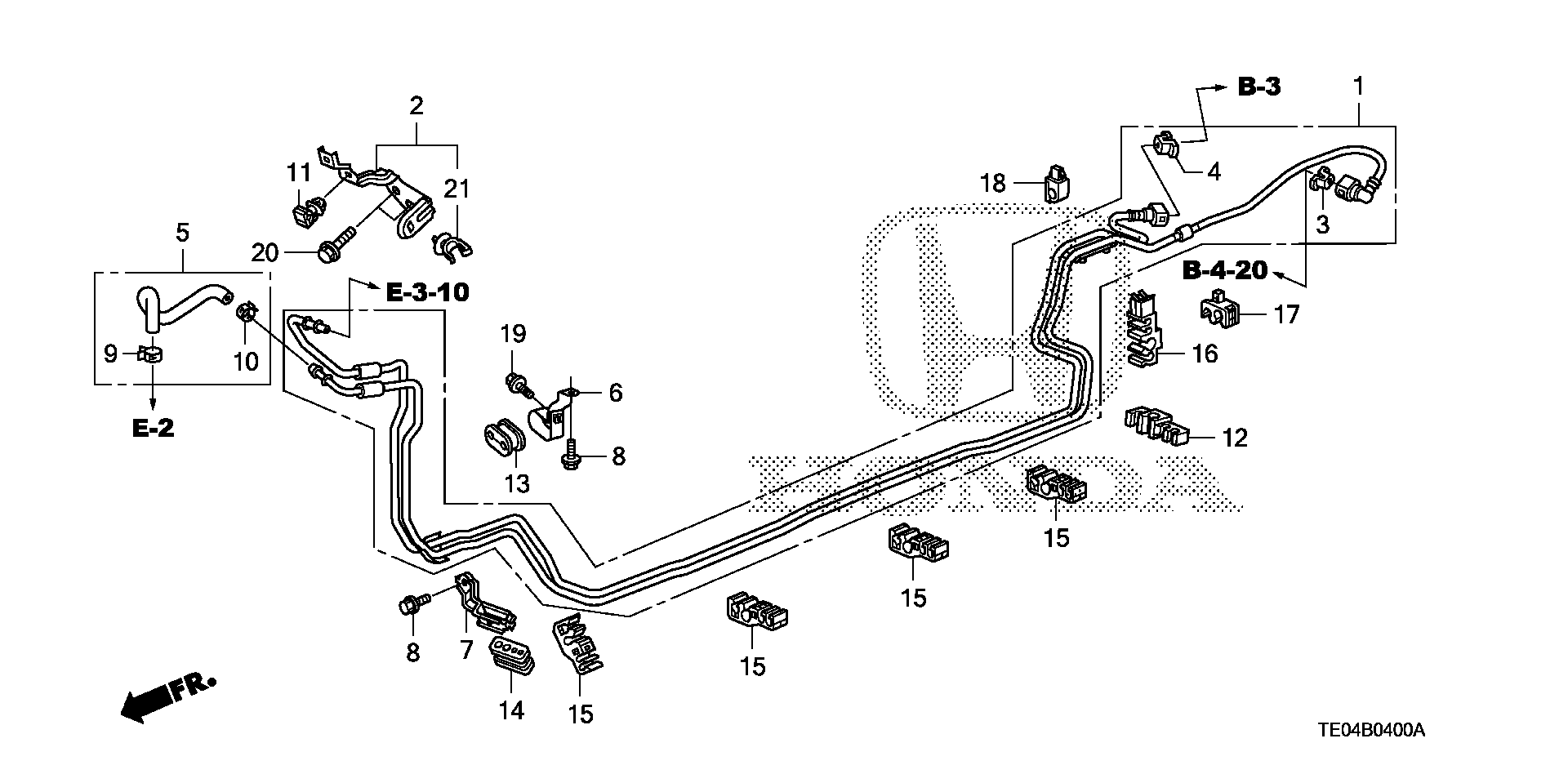 Diagram FUEL PIPE (L4) for your 2022 Honda Passport  TSPORT 5D 