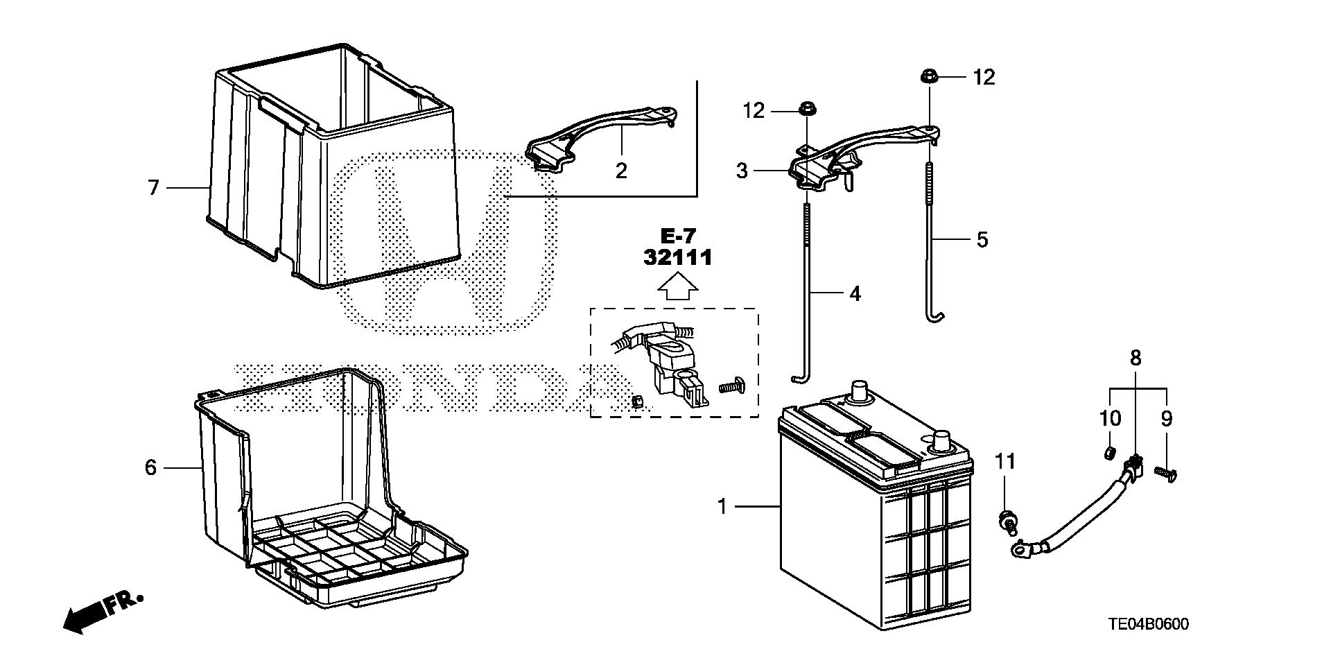 Diagram BATTERY (L4) for your 1990 Honda Accord Coupe 2.2L MT LX 