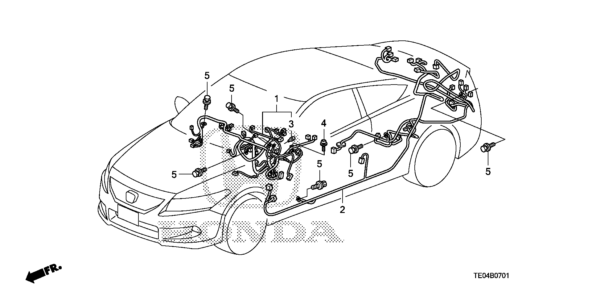 Diagram WIRE HARNESS (2) for your 1993 Honda Civic Hatchback   