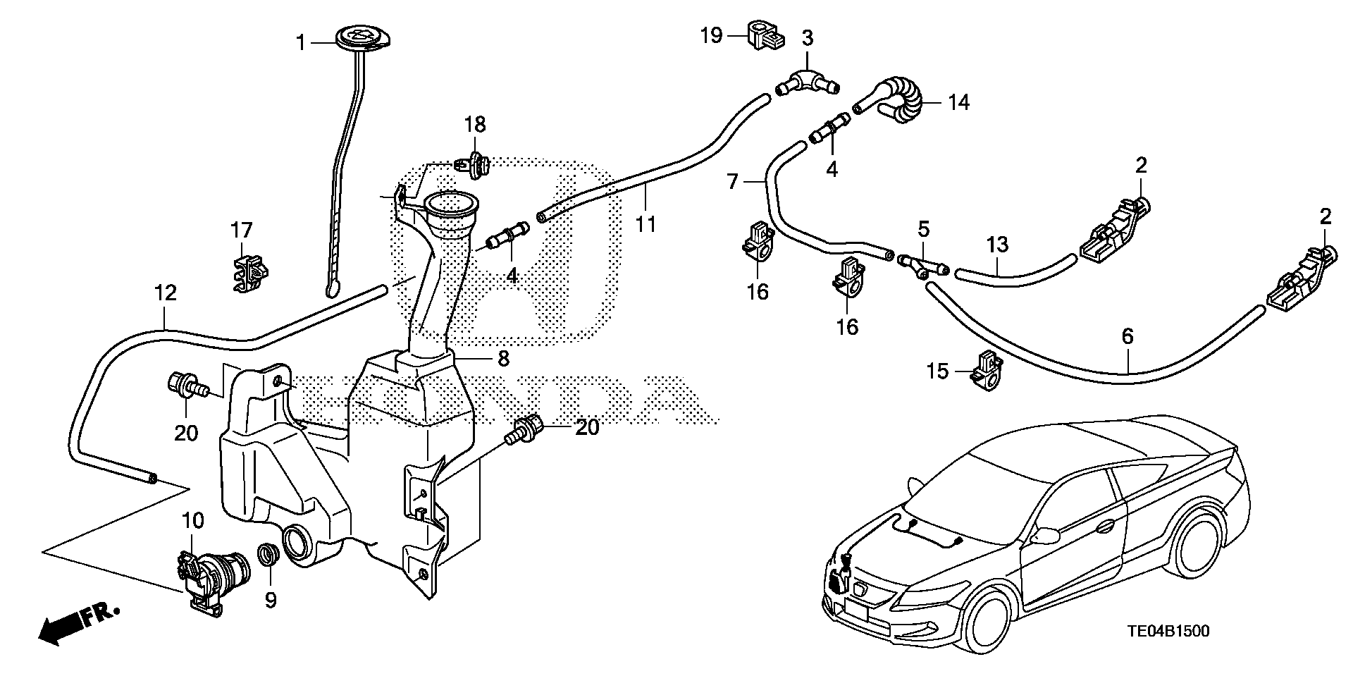 Diagram WINDSHIELD WASHER (KA/KL/KX) for your 2019 Honda CR-V CVT 2WD SE 