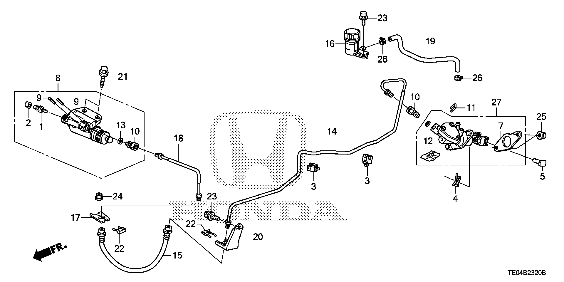 Diagram CLUTCH MASTER CYLINDER (L4) for your 1994 Honda Civic Hatchback   