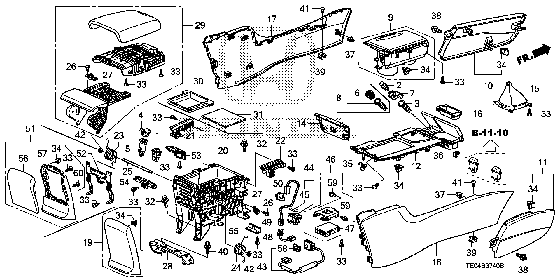 Diagram CONSOLE for your Honda