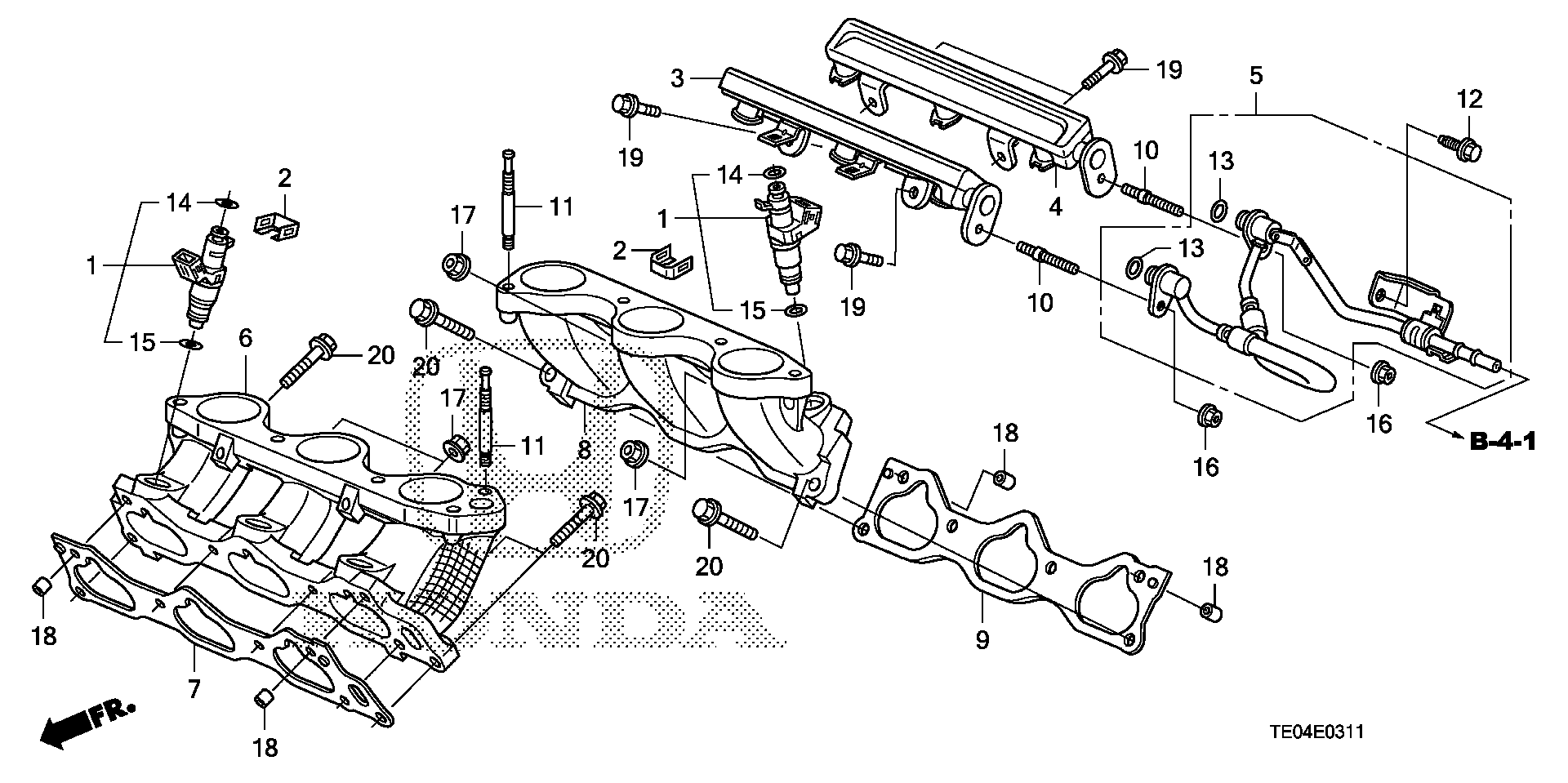 Diagram FUEL INJECTOR (V6) for your 2022 Honda Passport  TSPORT 5D 