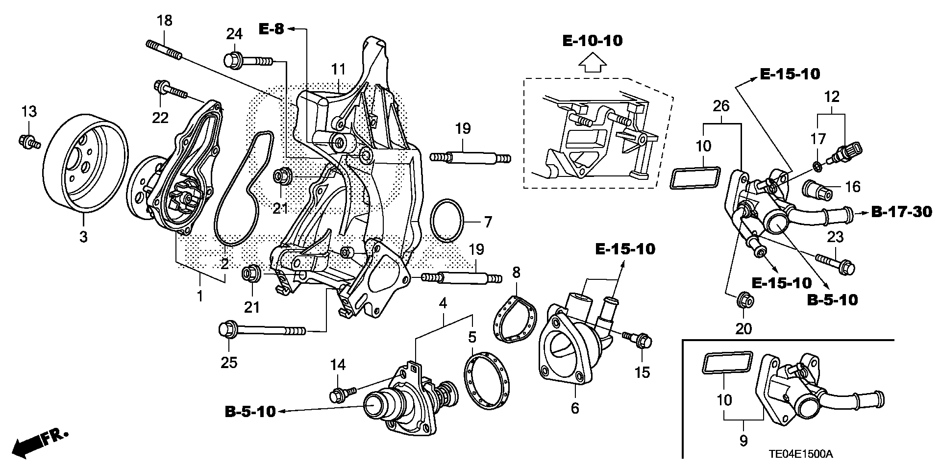 Diagram WATER PUMP (L4) for your 1994 Honda Accord   