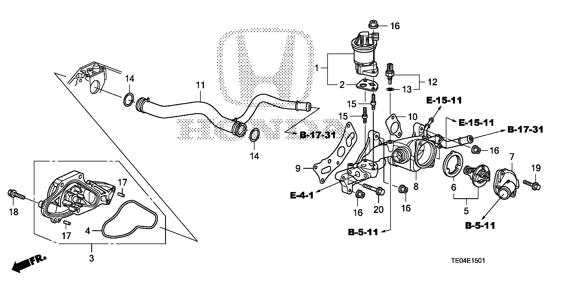 Diagram WATER PUMP (V6) for your 2005 Honda Accord   