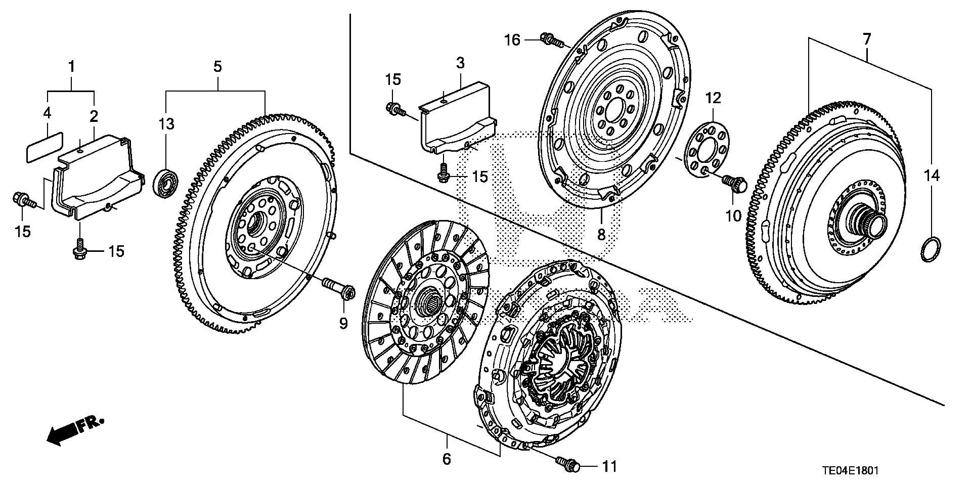 Diagram CLUTCH@TORQUE CONVERTER (V6) for your 2022 Honda Civic   