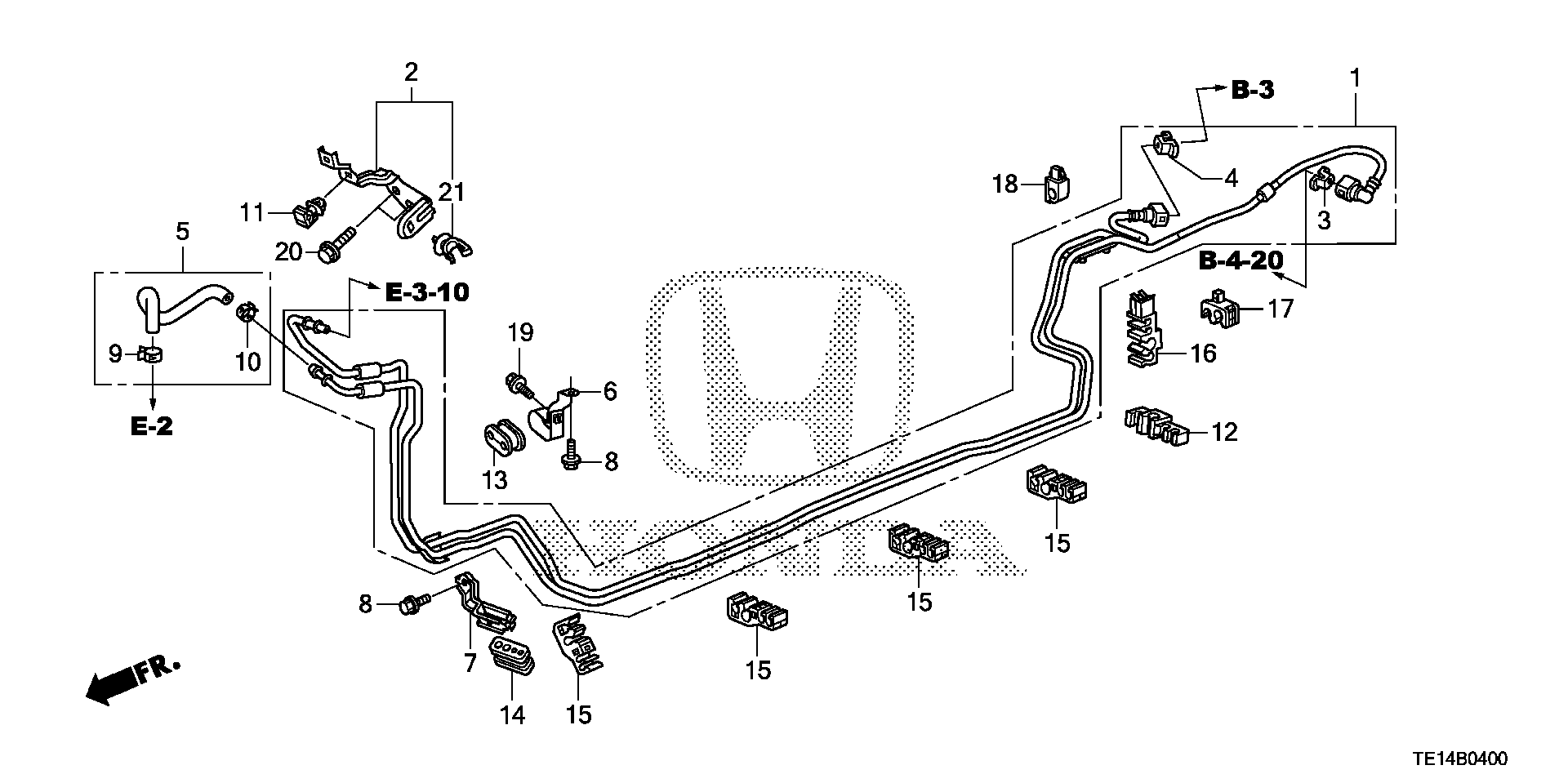 Diagram FUEL PIPE (L4) for your 2022 Honda Passport  TSPORT 5D 