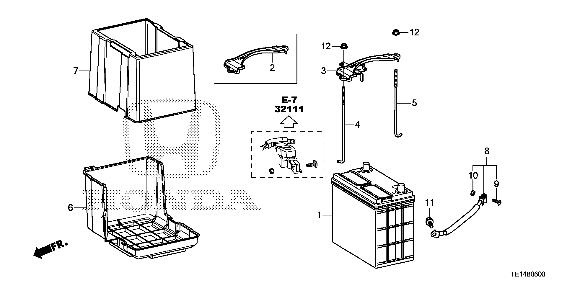 Diagram BATTERY (L4) for your 1990 Honda Accord Coupe 2.2L MT LX 