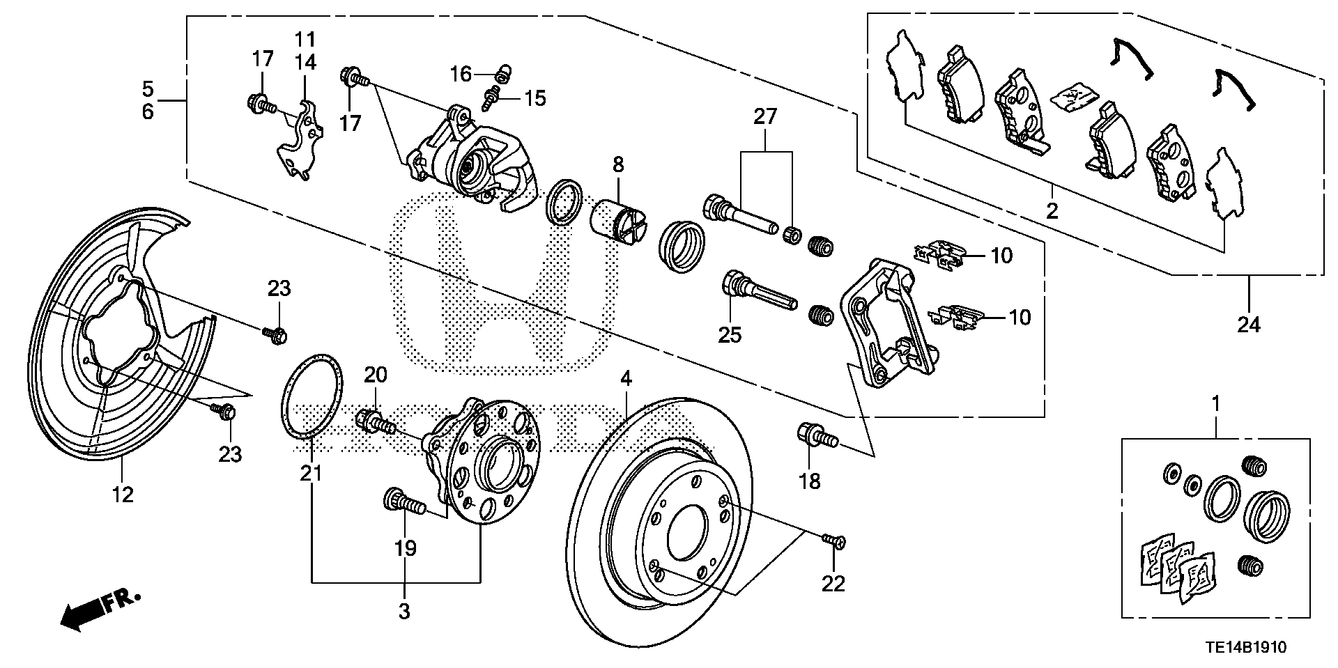 Honda Accord Coupe Pin a. Brake, rear, disk - 43235-S84-A51 | Norm ...