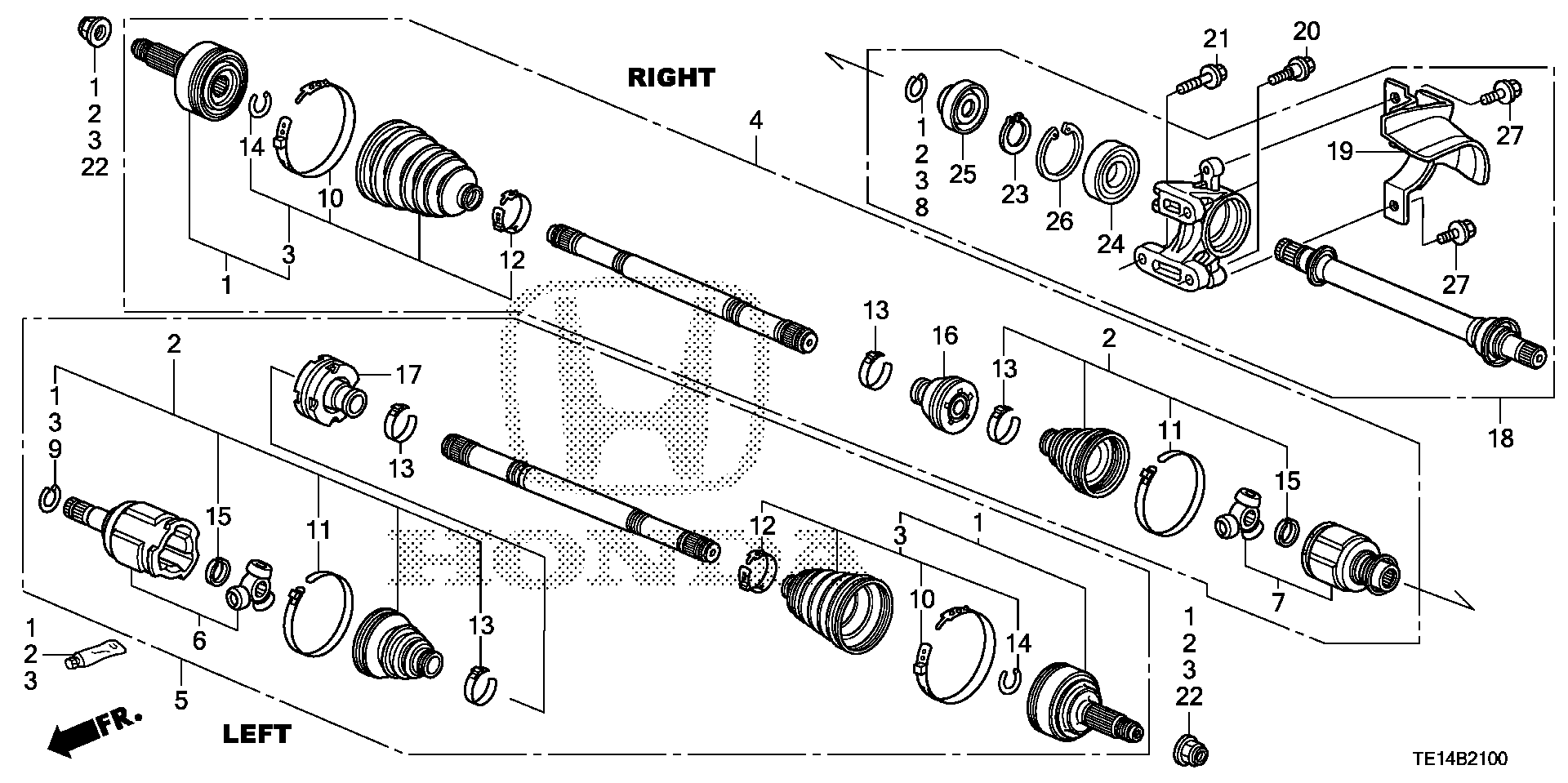 Diagram DRIVESHAFT@HALF SHAFT (L4) for your Honda Accord Coupe  