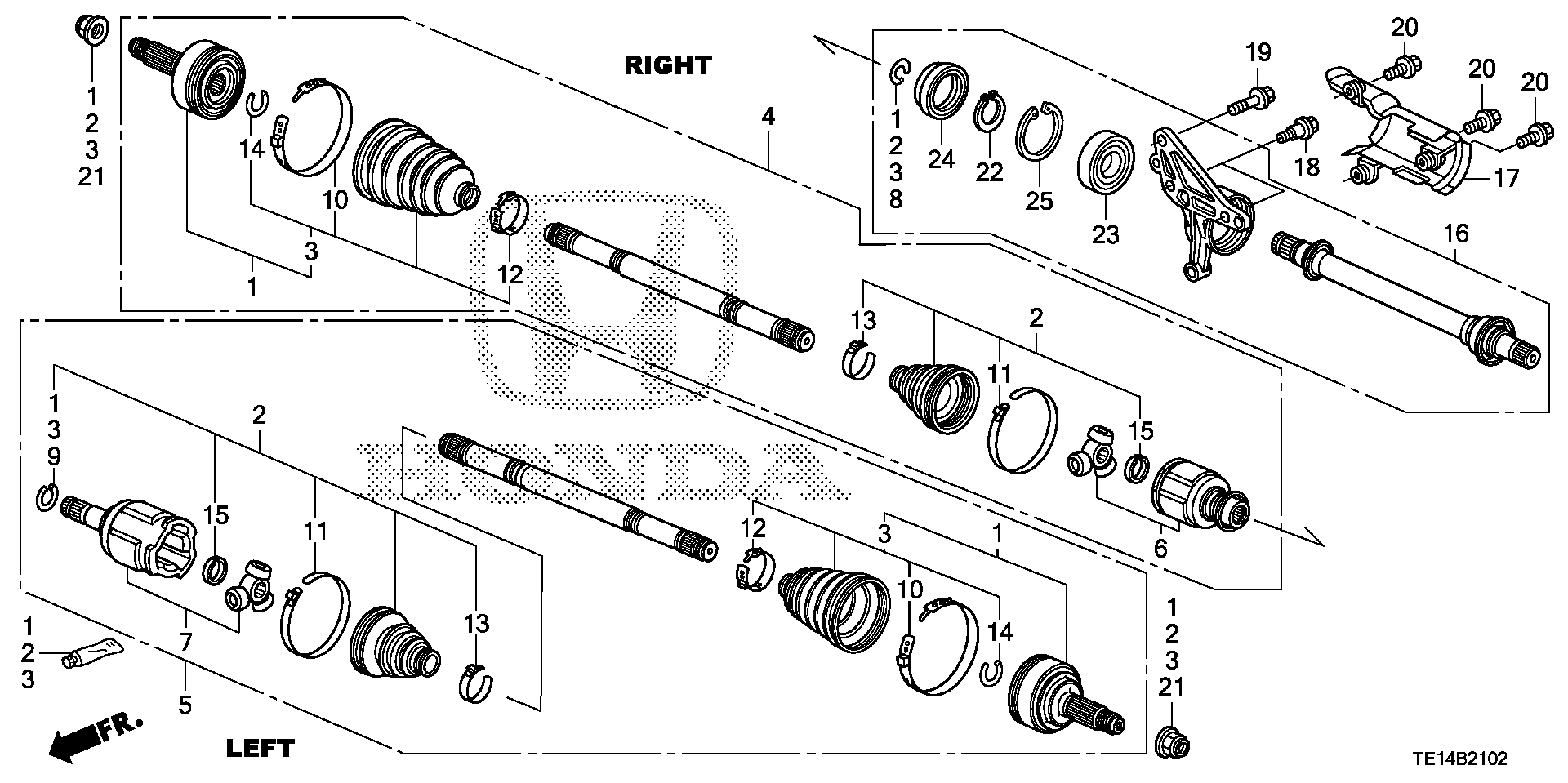 Diagram DRIVESHAFT@HALF SHAFT (V6) (AT) for your Honda Accord Coupe  