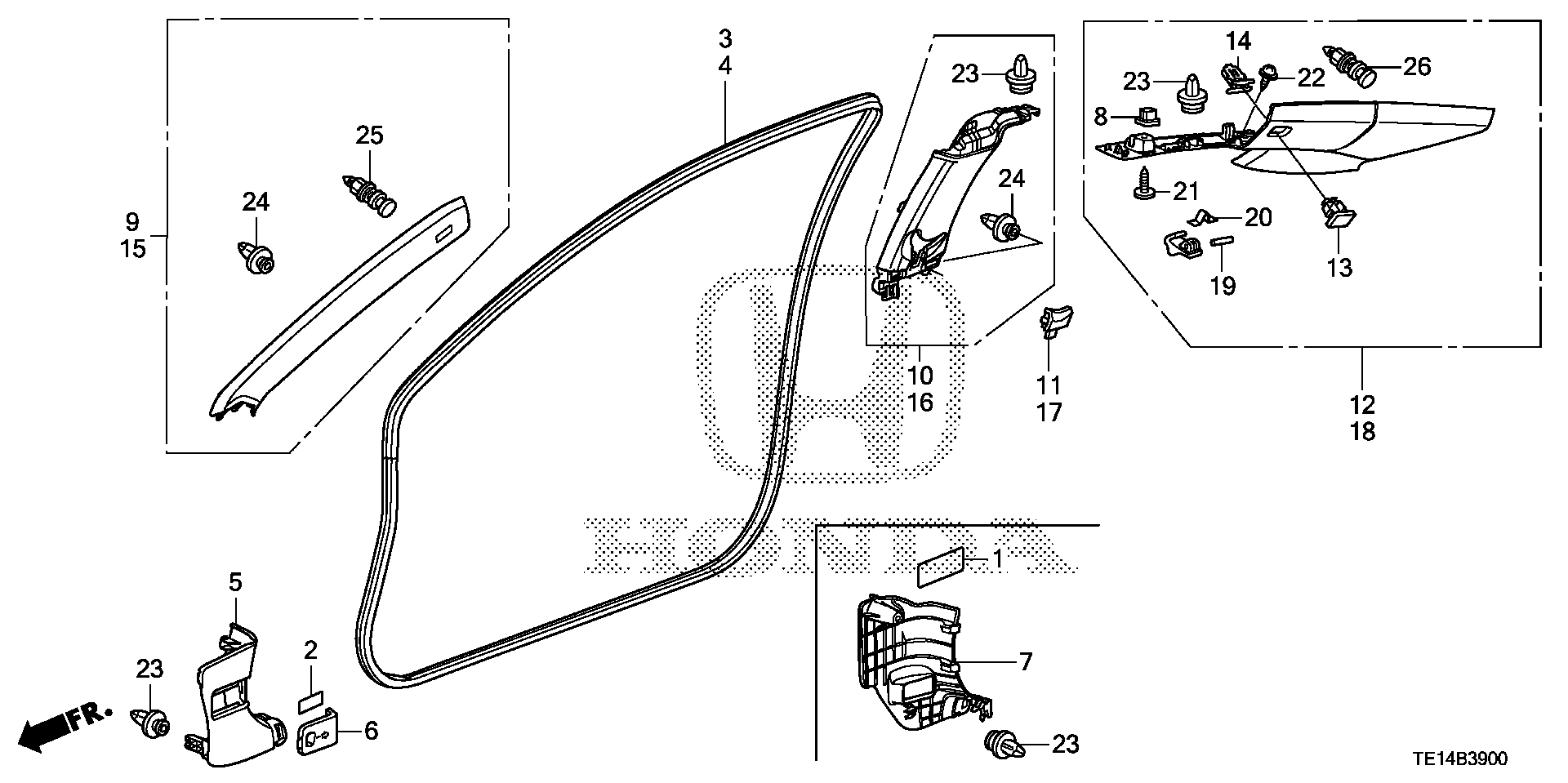 Diagram PILLAR GARNISH for your 1980 Honda Civic Hatchback   