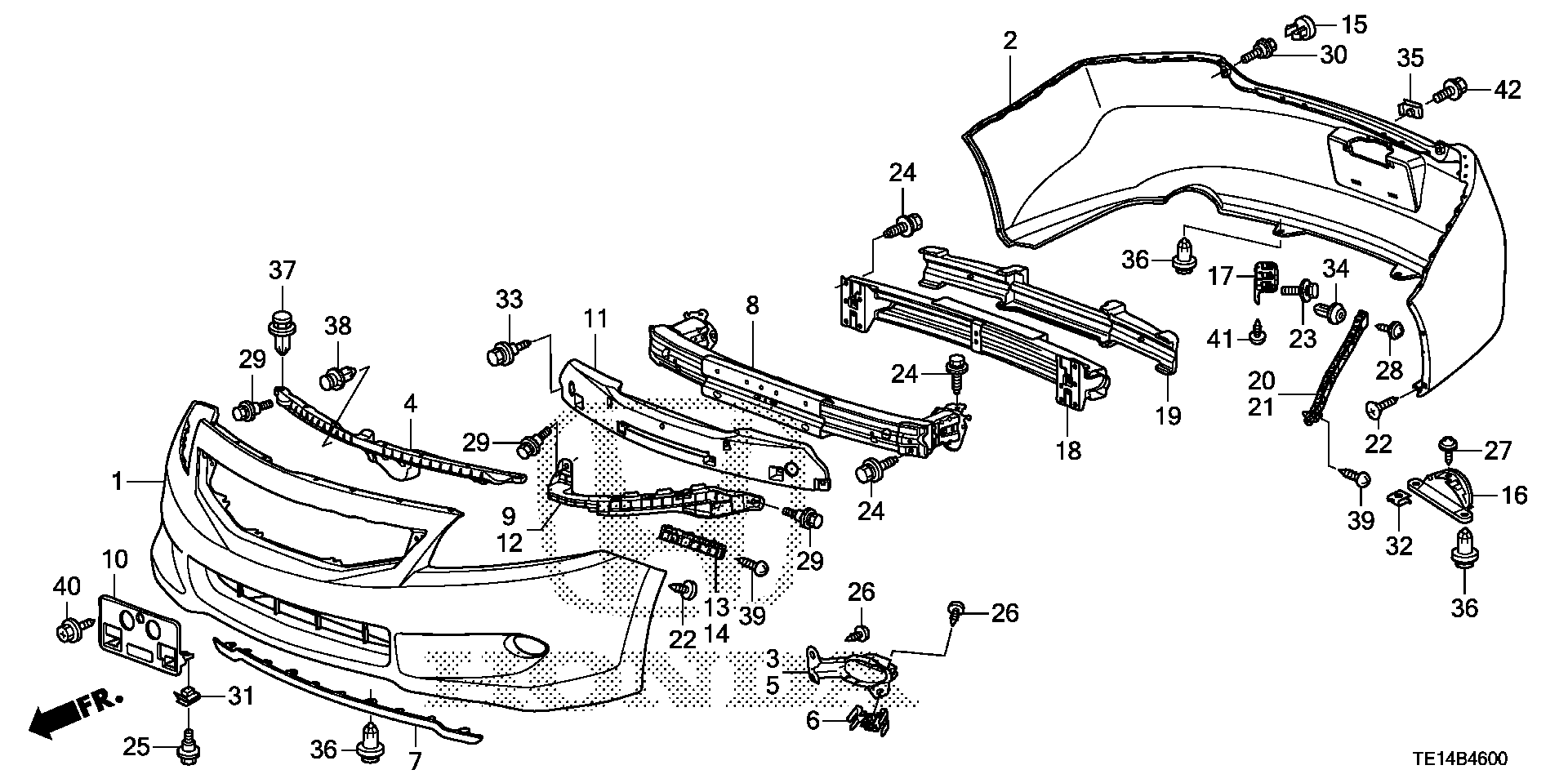 Diagram BUMPERS for your Honda Pilot  