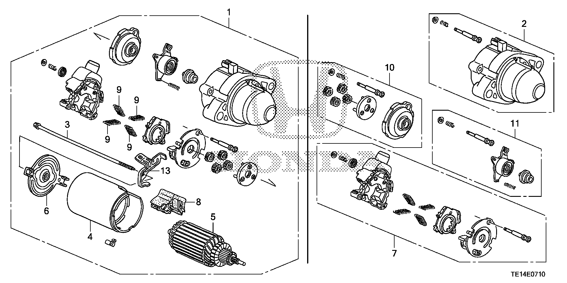 Diagram STARTER MOTOR (MITSUBA) (L4) for your 2010 Honda Element   