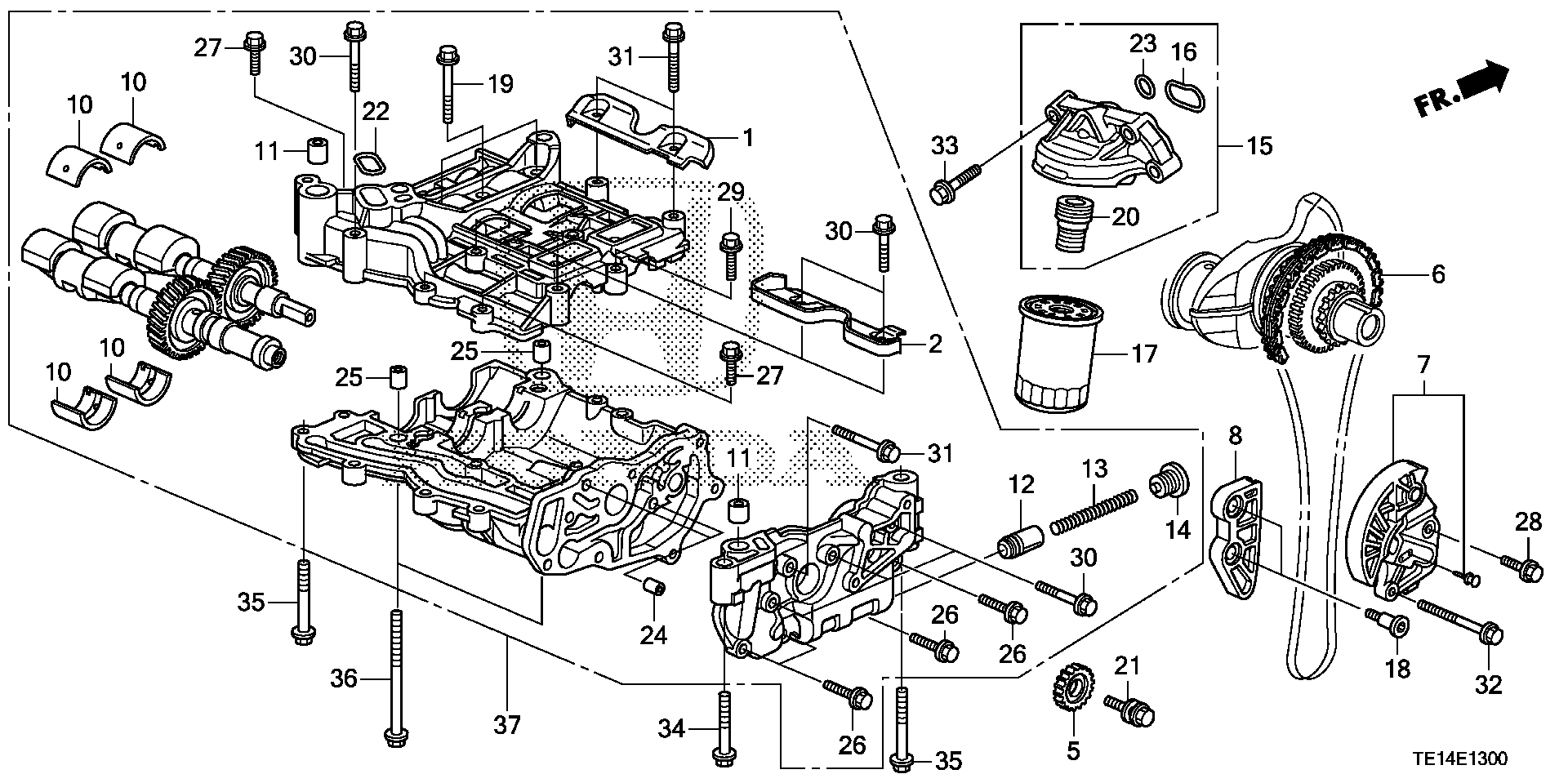 Diagram OIL PUMP (L4) for your 1992 Honda Accord Coupe 2.2L AT DX 