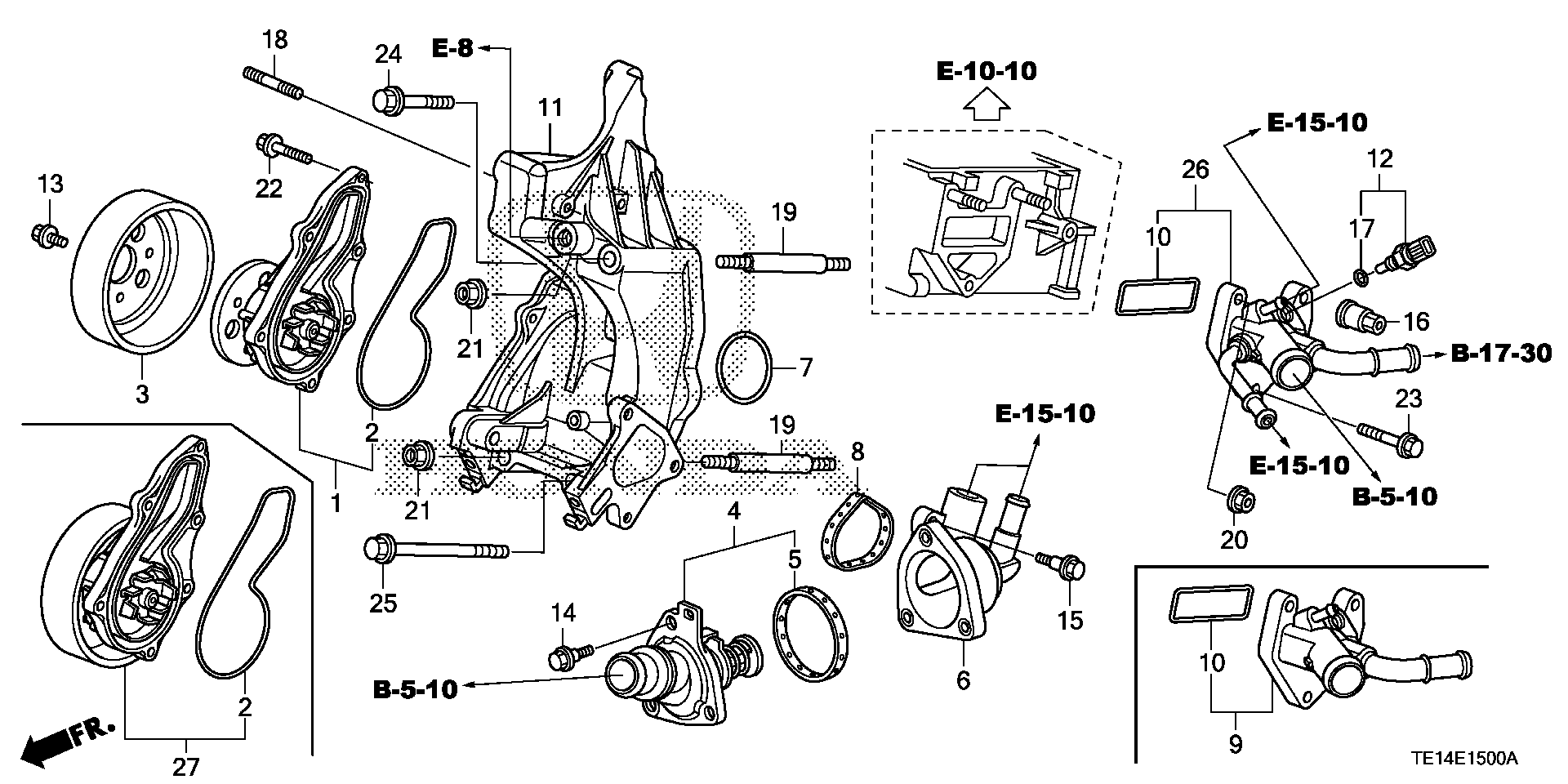 Diagram WATER PUMP (L4) for your 1994 Honda Accord   