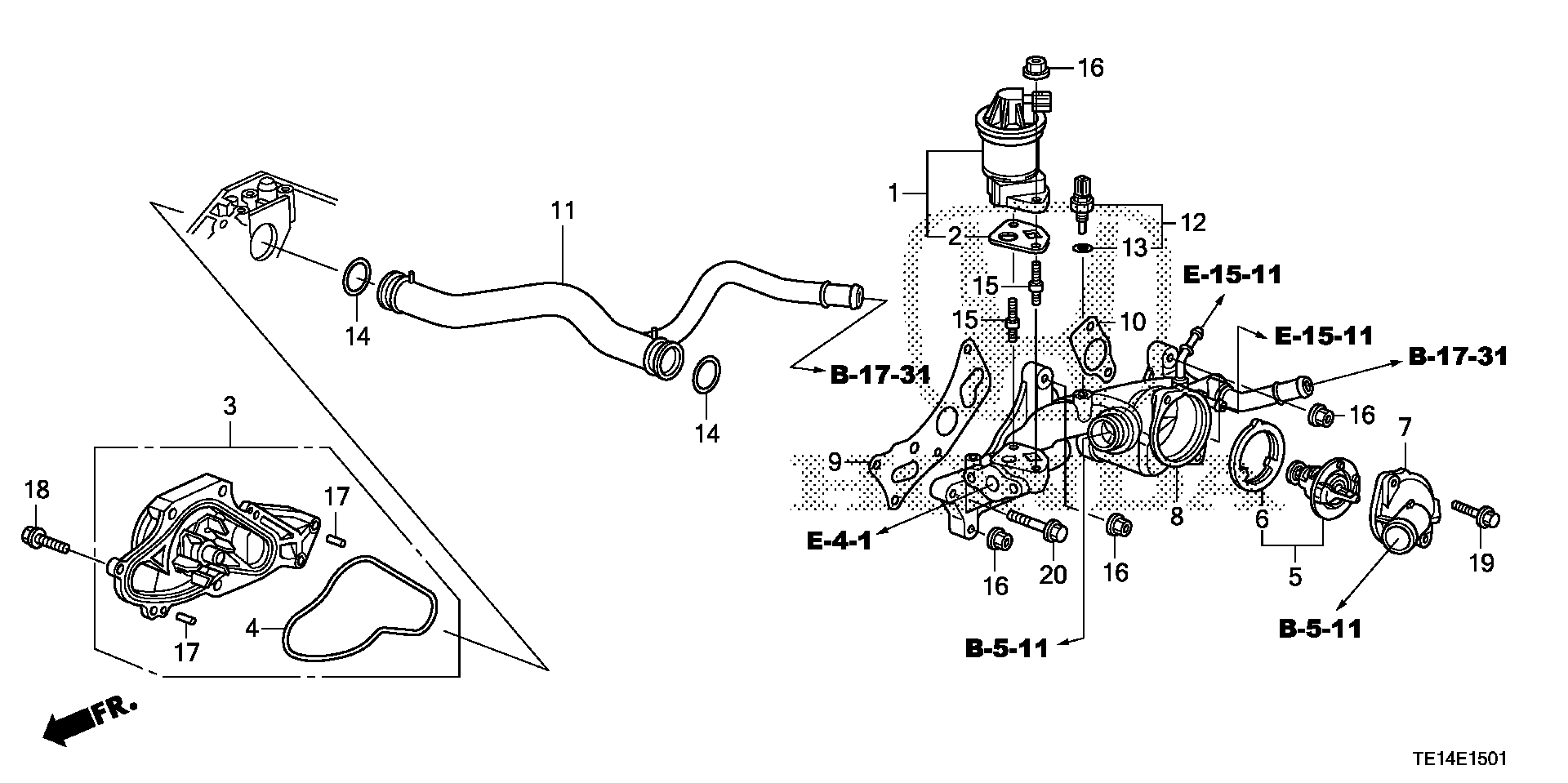 Diagram WATER PUMP (V6) for your 1991 Honda Accord   