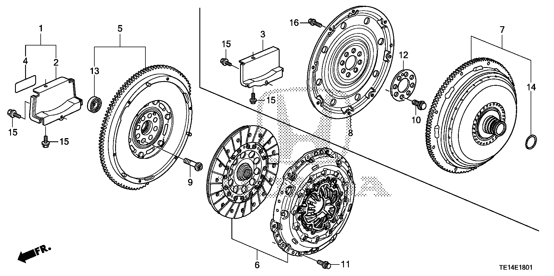 Diagram CLUTCH@TORQUE CONVERTER (V6) for your 2022 Honda Civic   