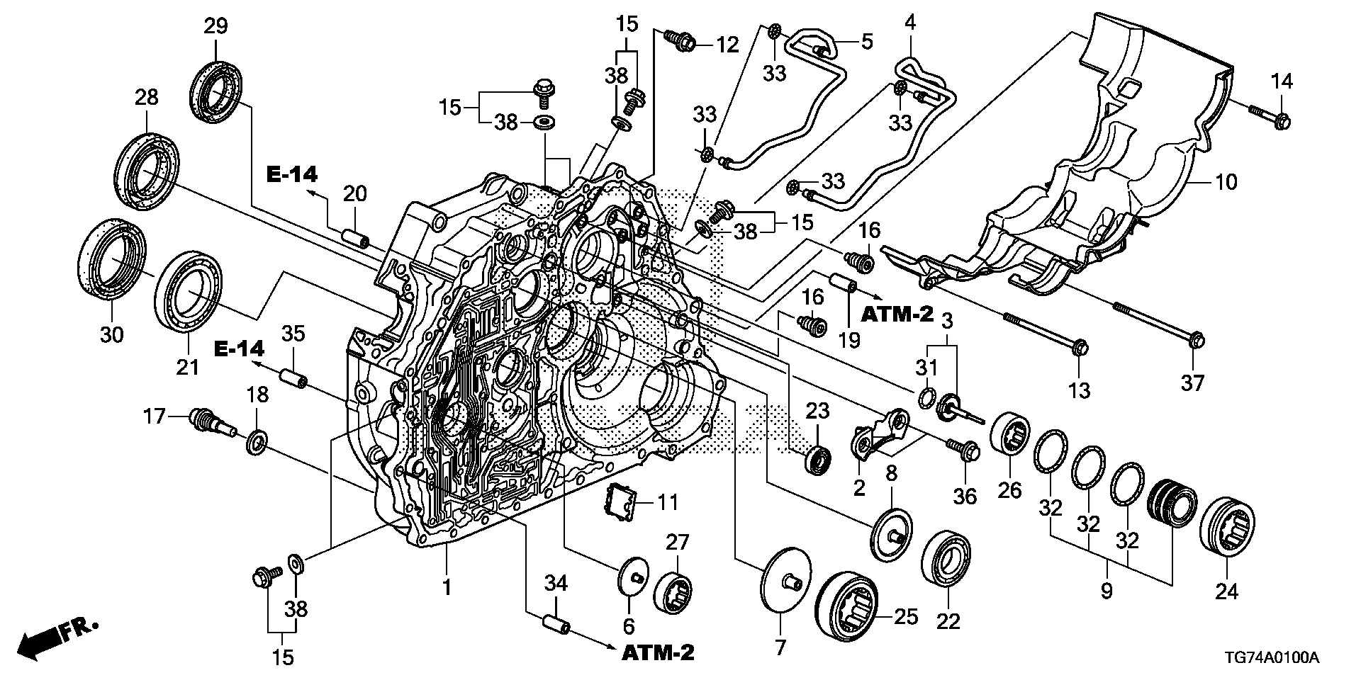 Diagram TORQUE CONVERTER CASE (6AT) for your Honda Pilot  