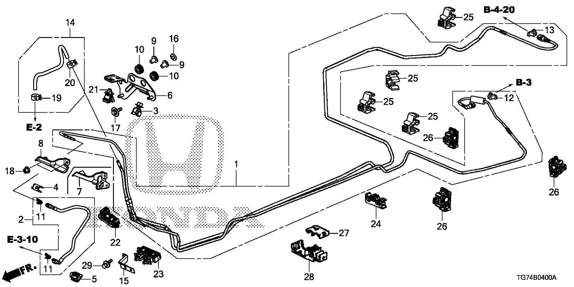 Diagram FUEL PIPE (1) for your 2008 Honda Pilot   