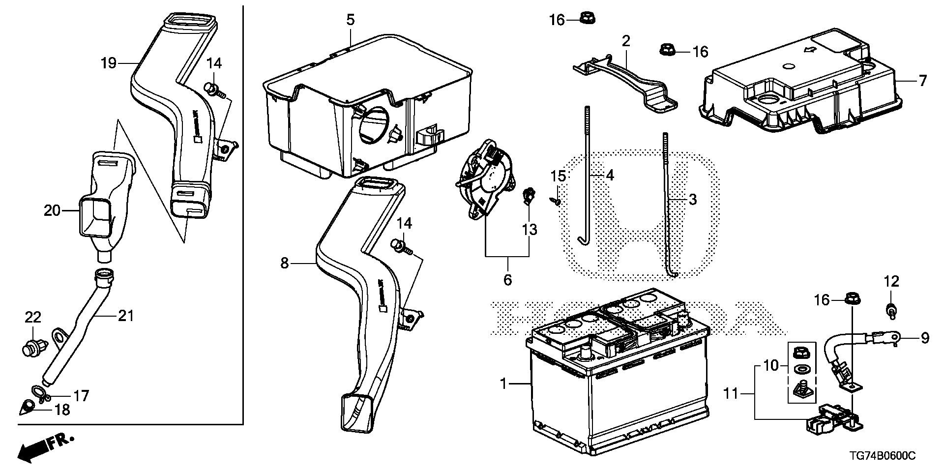 Diagram BATTERY for your 1990 Honda Accord Coupe 2.2L MT LX 