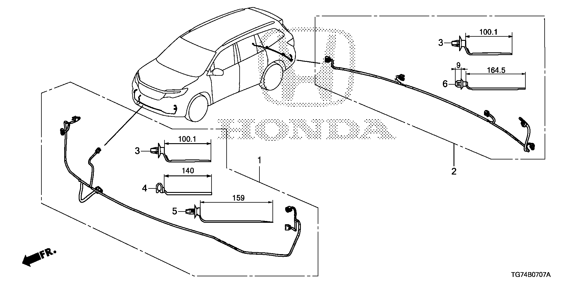 Diagram WIRE HARNESS (8) for your 2019 Honda Pilot   