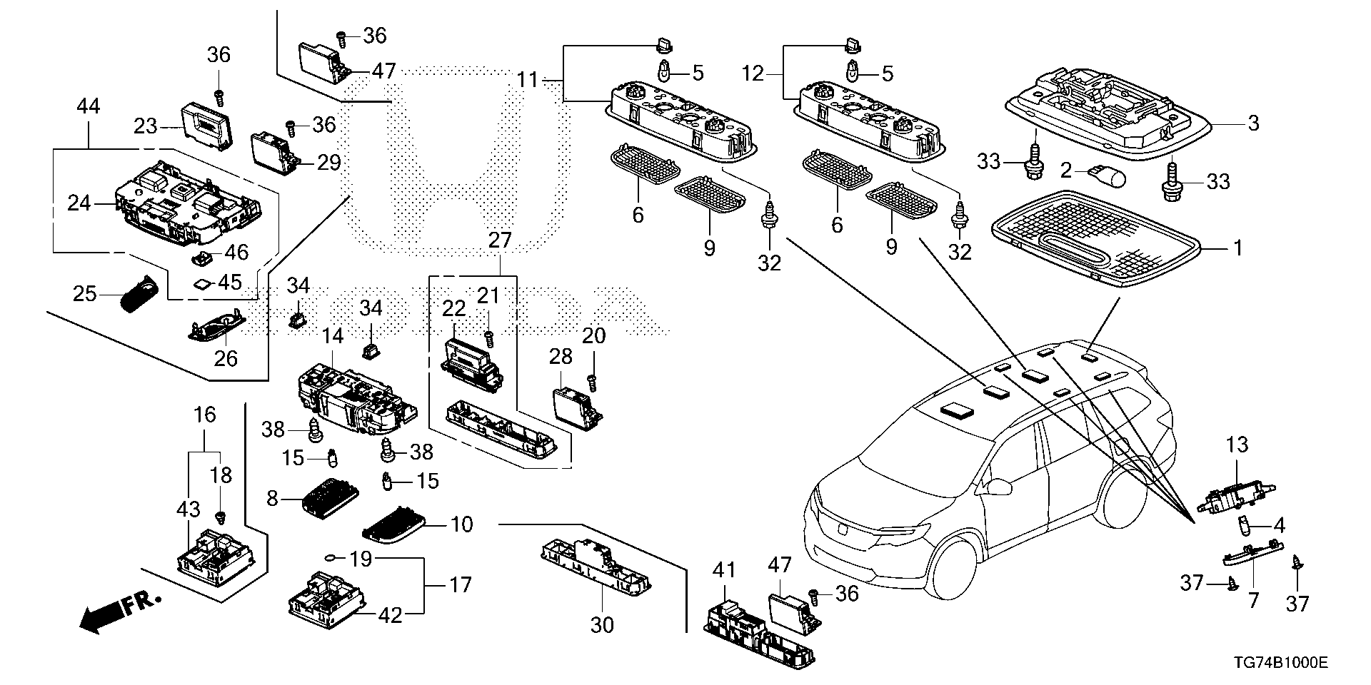 Honda Pilot Microphone assy., array. Electrical - 39180-TLA-A11 | Honda ...